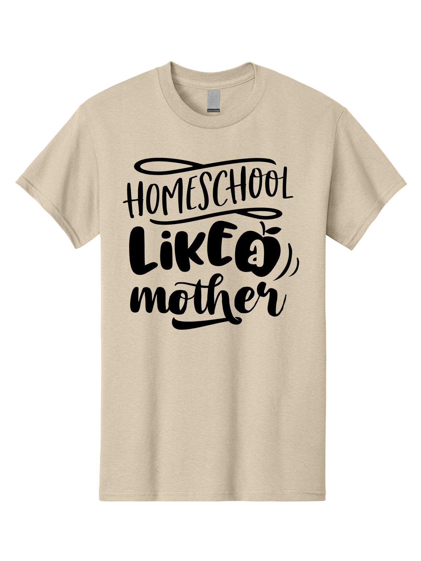 Homeschool-Like-A-Mother Men'S Graphic Tee, 100% Cotton, Comfortable Casual Summer Wear, Machine Washable, Homeschooling, Motherhood, Education At Home, Parenting, Homeschool Mom, Funny Quote, Apple Theme, Inspirational Quote, Aab362 13