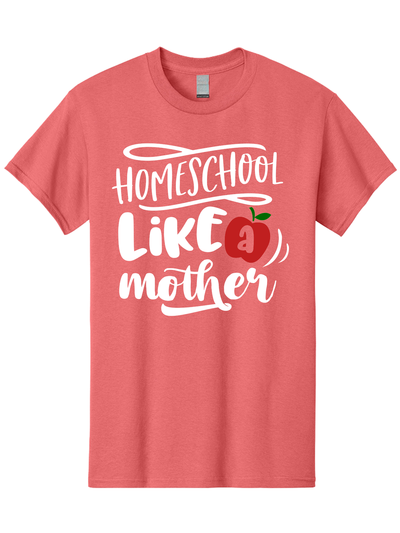 Homeschool-Like-Mother Men'S Graphic Tee, 100% Cotton, Comfortable Casual Summer Wear, Machine Washable, Homeschool, Homeschooling, Motherhood, Apple Symbol, Education, Learning, Parenting, Family, Inspirational Quote, Motivational Phrase Aab363 7