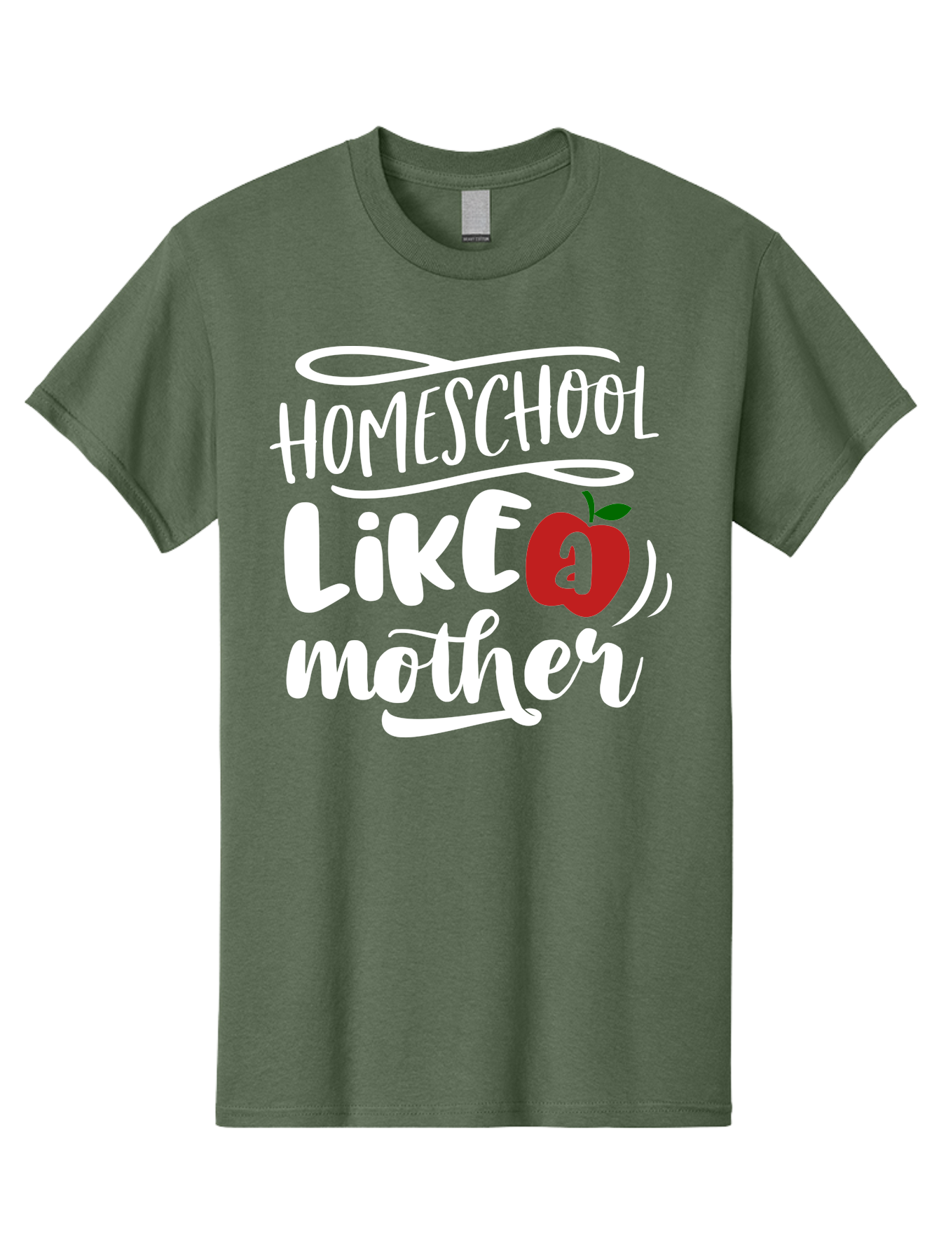 Homeschool-Like-Mother Men'S Graphic Tee, 100% Cotton, Comfortable Casual Summer Wear, Machine Washable, Homeschool, Homeschooling, Motherhood, Apple Symbol, Education, Learning, Parenting, Family, Inspirational Quote, Motivational Phrase Aab363 5