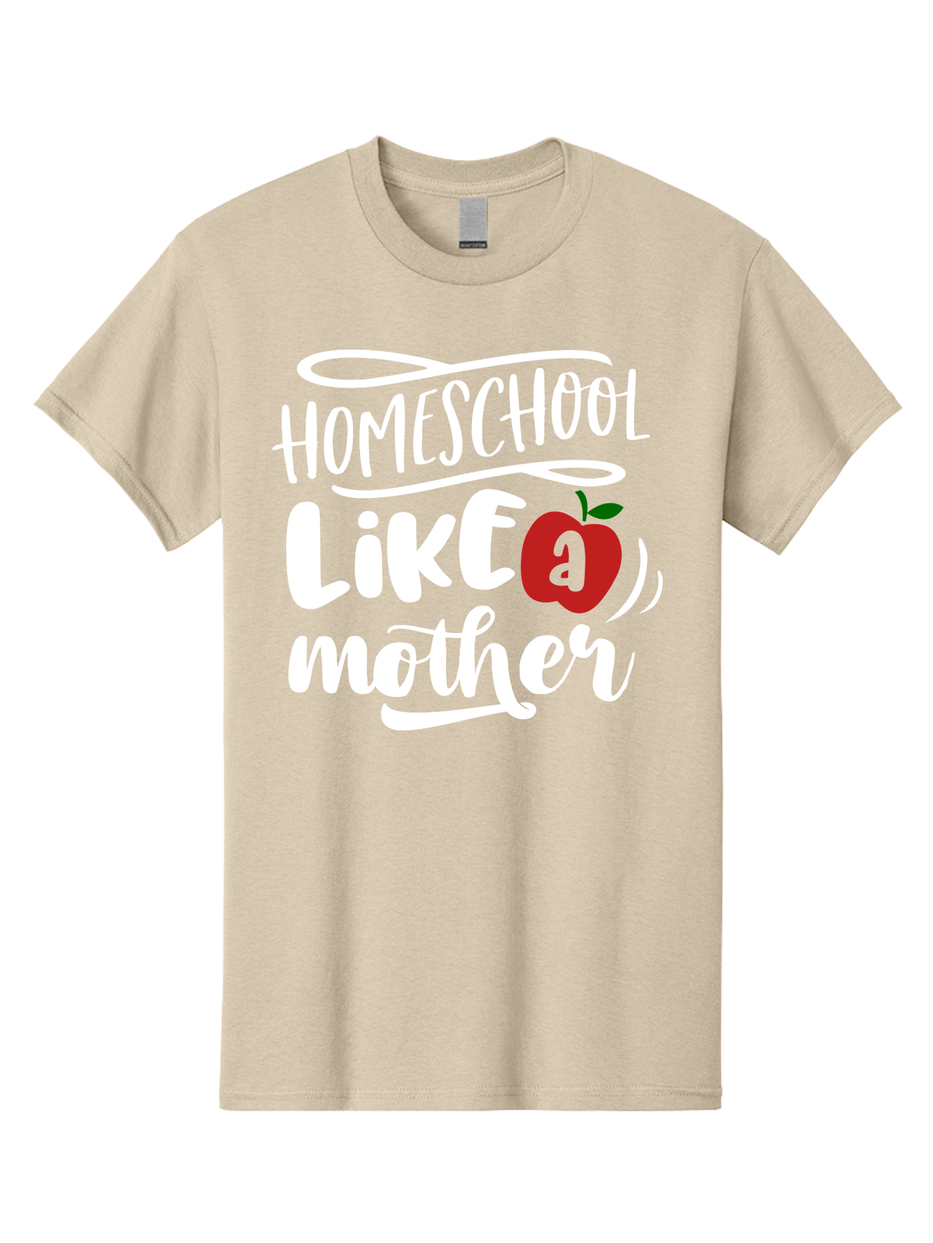 Homeschool-Like-Mother Men'S Graphic Tee, 100% Cotton, Comfortable Casual Summer Wear, Machine Washable, Homeschool, Homeschooling, Motherhood, Apple Symbol, Education, Learning, Parenting, Family, Inspirational Quote, Motivational Phrase Aab363 13