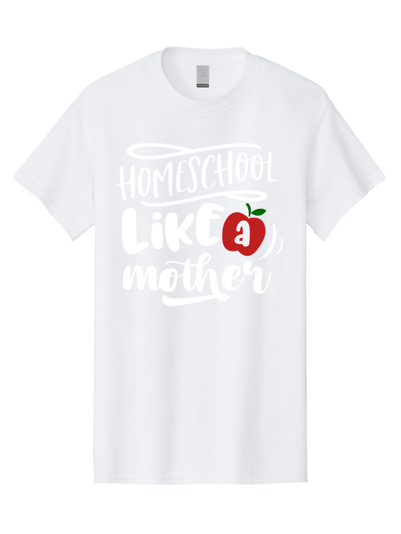 Homeschool-Like-Mother Men'S Graphic Tee, 100% Cotton, Comfortable Casual Summer Wear, Machine Washable, Homeschool, Homeschooling, Motherhood, Apple Symbol, Education, Learning, Parenting, Family, Inspirational Quote, Motivational Phrase Aab363 25