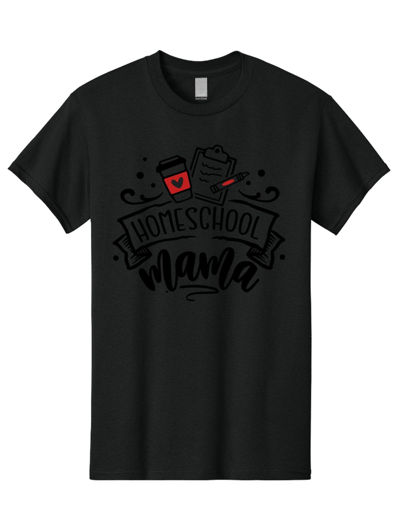 Homeschool-Mama-3 Men'S Graphic Tee, 100% Cotton, Comfortable Casual Summer Wear, Machine Washable, Homeschool Mama, Coffee Cup, Clipboard, Pencil, Homeschooling Resources, Education At Home, Motherhood, Learning Together, Coffee For Moms Aab366 4