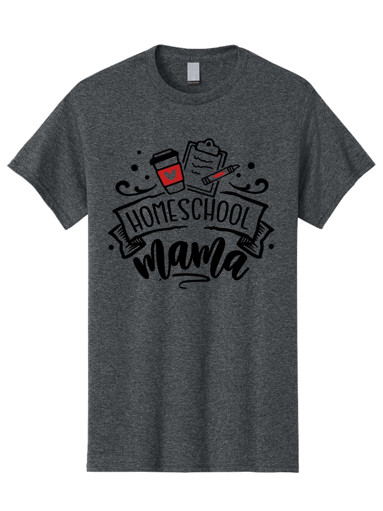 Homeschool-Mama-3 Men'S Graphic Tee, 100% Cotton, Comfortable Casual Summer Wear, Machine Washable, Homeschool Mama, Coffee Cup, Clipboard, Pencil, Homeschooling Resources, Education At Home, Motherhood, Learning Together, Coffee For Moms Aab366 6