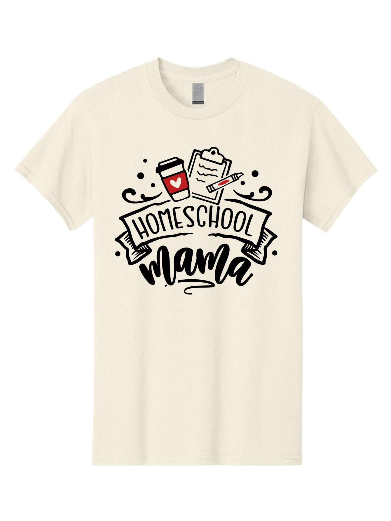 Homeschool-Mama-3 Men'S Graphic Tee, 100% Cotton, Comfortable Casual Summer Wear, Machine Washable, Homeschool Mama, Coffee Cup, Clipboard, Pencil, Homeschooling Resources, Education At Home, Motherhood, Learning Together, Coffee For Moms Aab366 11