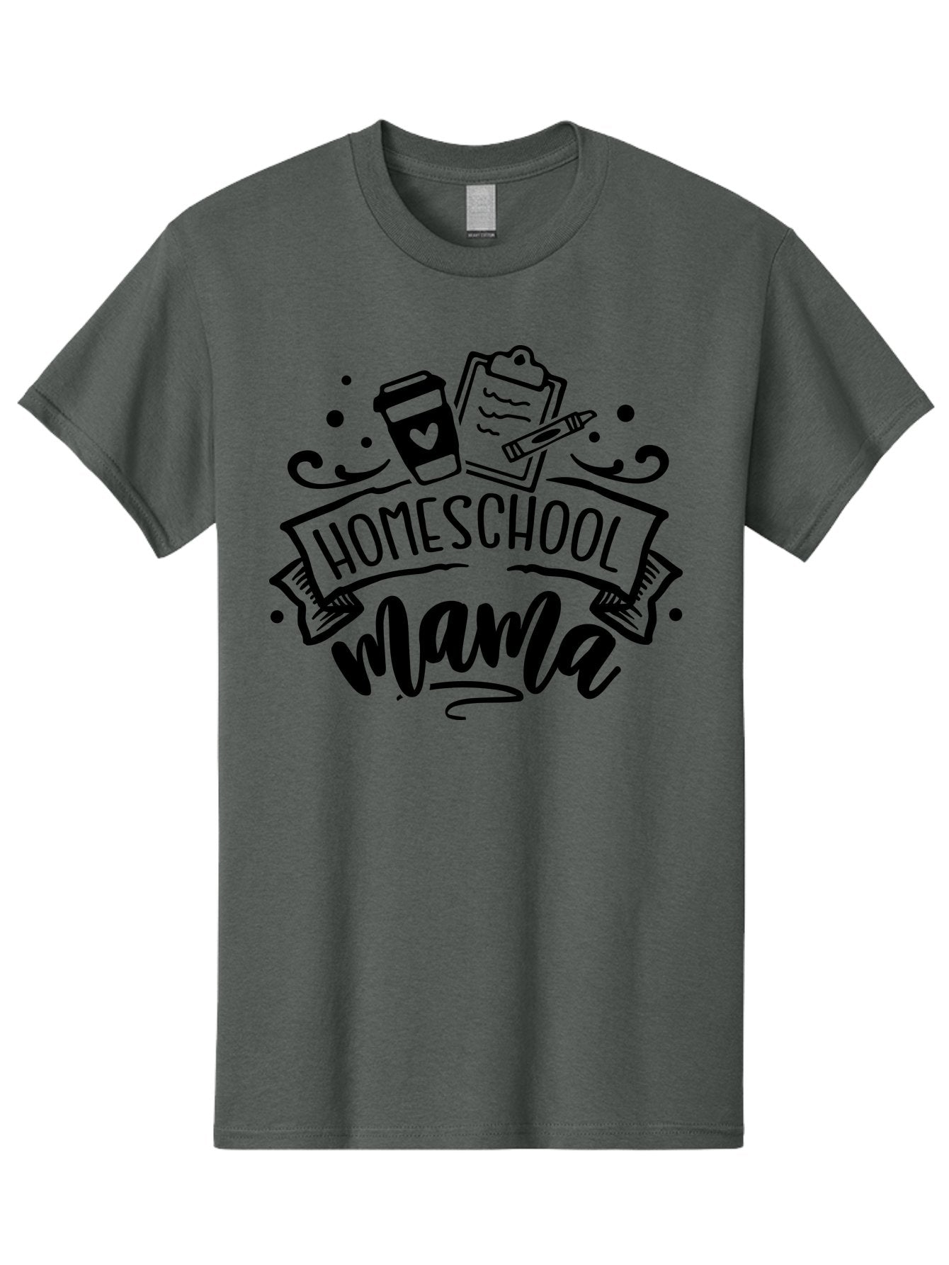 Homeschool-Mama Men'S Graphic Tee, 100% Cotton, Comfortable Casual Summer Wear, Machine Washable, Homeschool Mama, Coffee Cup, Clipboard, Pencil, Educational Tools, Home Education, Mom Life, Parenting, Learning, Teaching Aab367 12
