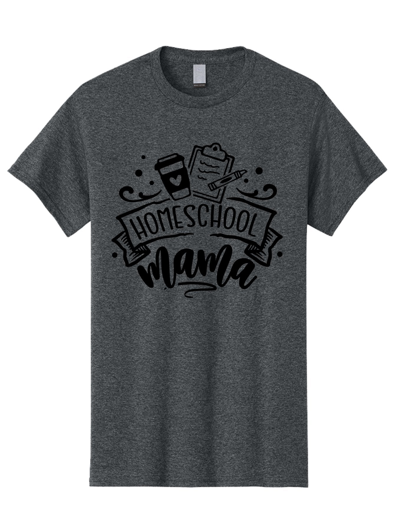 Homeschool-Mama Men'S Graphic Tee, 100% Cotton, Comfortable Casual Summer Wear, Machine Washable, Homeschool Mama, Coffee Cup, Clipboard, Pencil, Educational Tools, Home Education, Mom Life, Parenting, Learning, Teaching Aab367 11