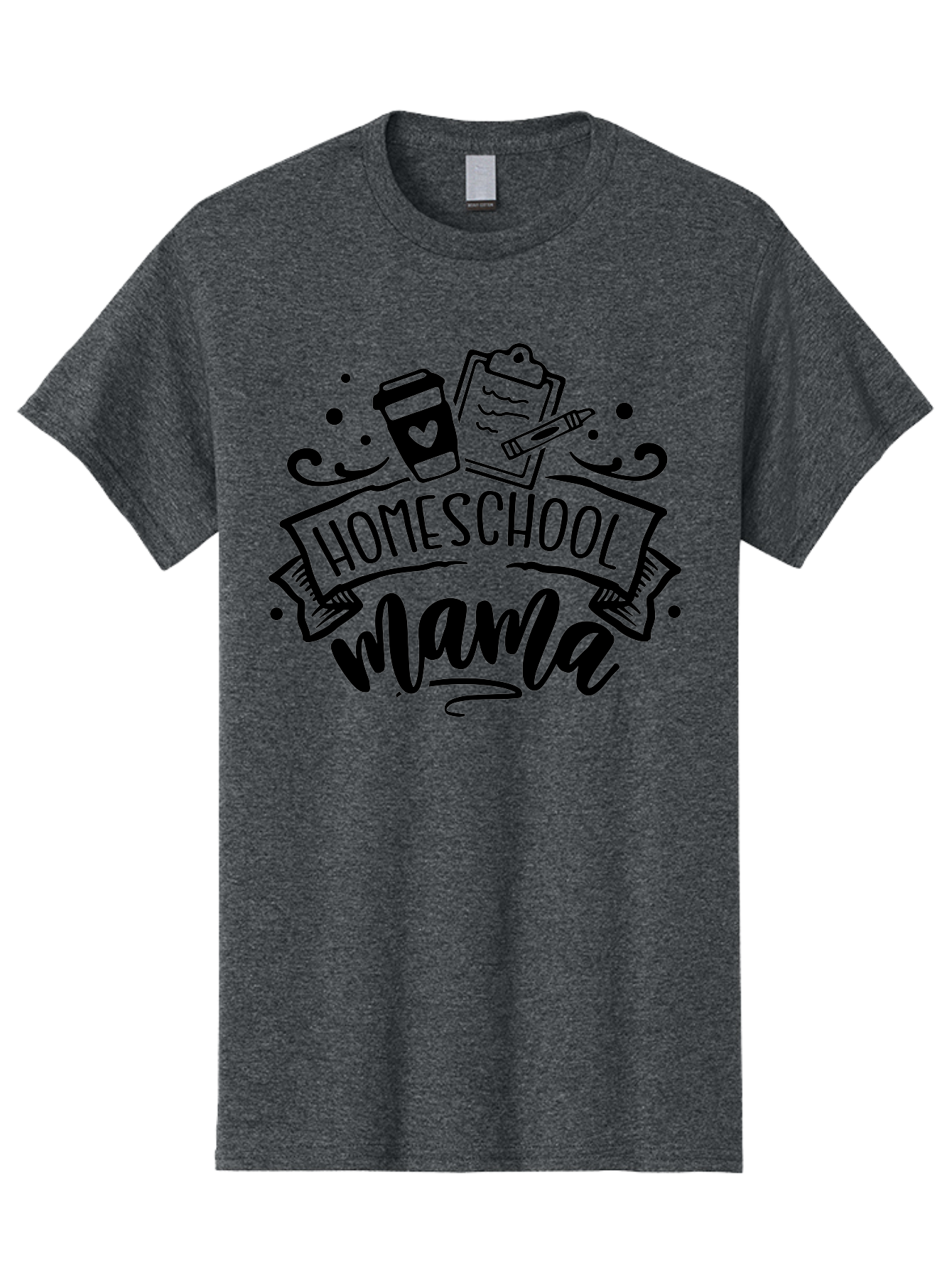 Homeschool-Mama Men'S Graphic Tee, 100% Cotton, Comfortable Casual Summer Wear, Machine Washable, Homeschool Mama, Coffee Cup, Clipboard, Pencil, Educational Tools, Home Education, Mom Life, Parenting, Learning, Teaching Aab367 7
