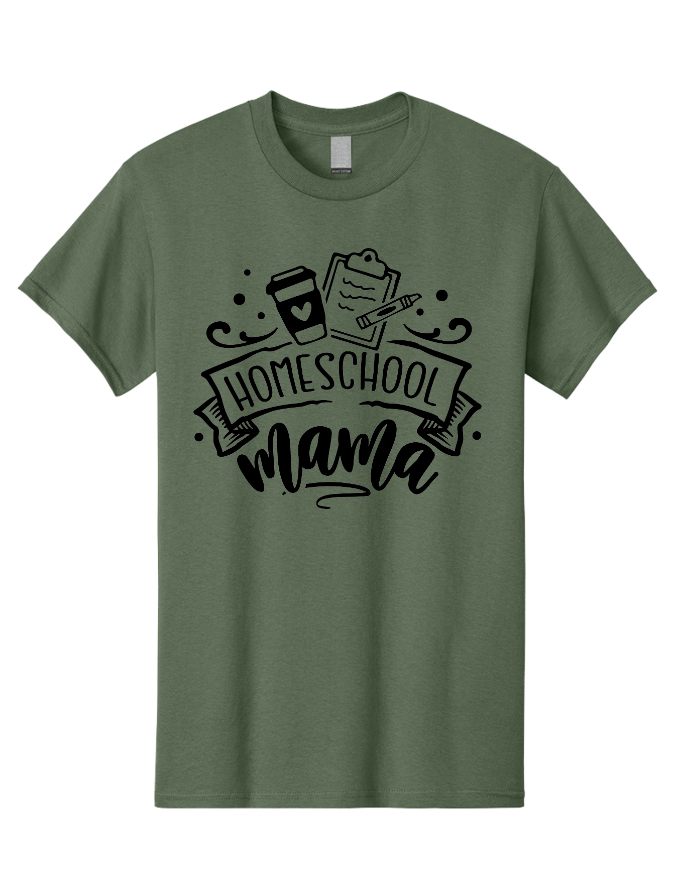 Homeschool-Mama Men'S Graphic Tee, 100% Cotton, Comfortable Casual Summer Wear, Machine Washable, Homeschool Mama, Coffee Cup, Clipboard, Pencil, Educational Tools, Home Education, Mom Life, Parenting, Learning, Teaching Aab367 15