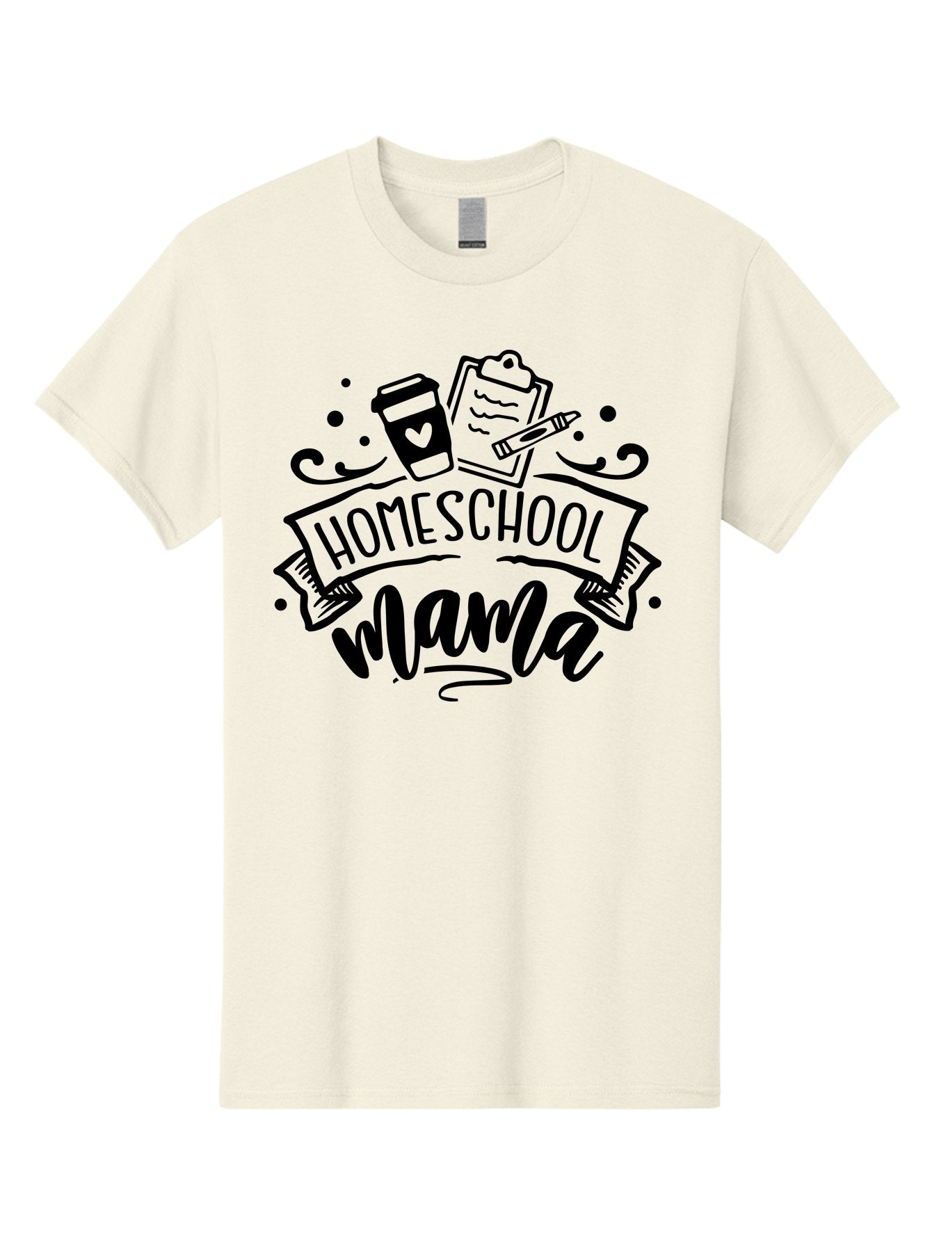 Homeschool-Mama Men'S Graphic Tee, 100% Cotton, Comfortable Casual Summer Wear, Machine Washable, Homeschool Mama, Coffee Cup, Clipboard, Pencil, Educational Tools, Home Education, Mom Life, Parenting, Learning, Teaching Aab367 9