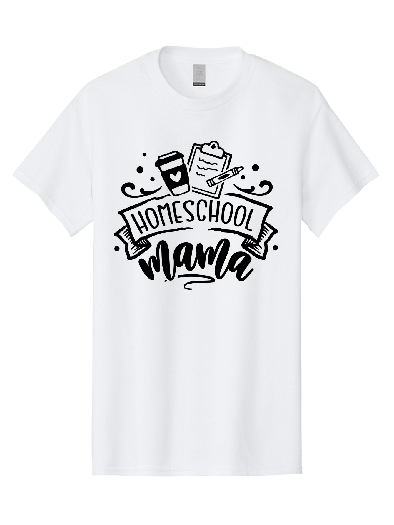 Homeschool-Mama Men'S Graphic Tee, 100% Cotton, Comfortable Casual Summer Wear, Machine Washable, Homeschool Mama, Coffee Cup, Clipboard, Pencil, Educational Tools, Home Education, Mom Life, Parenting, Learning, Teaching Aab367 6