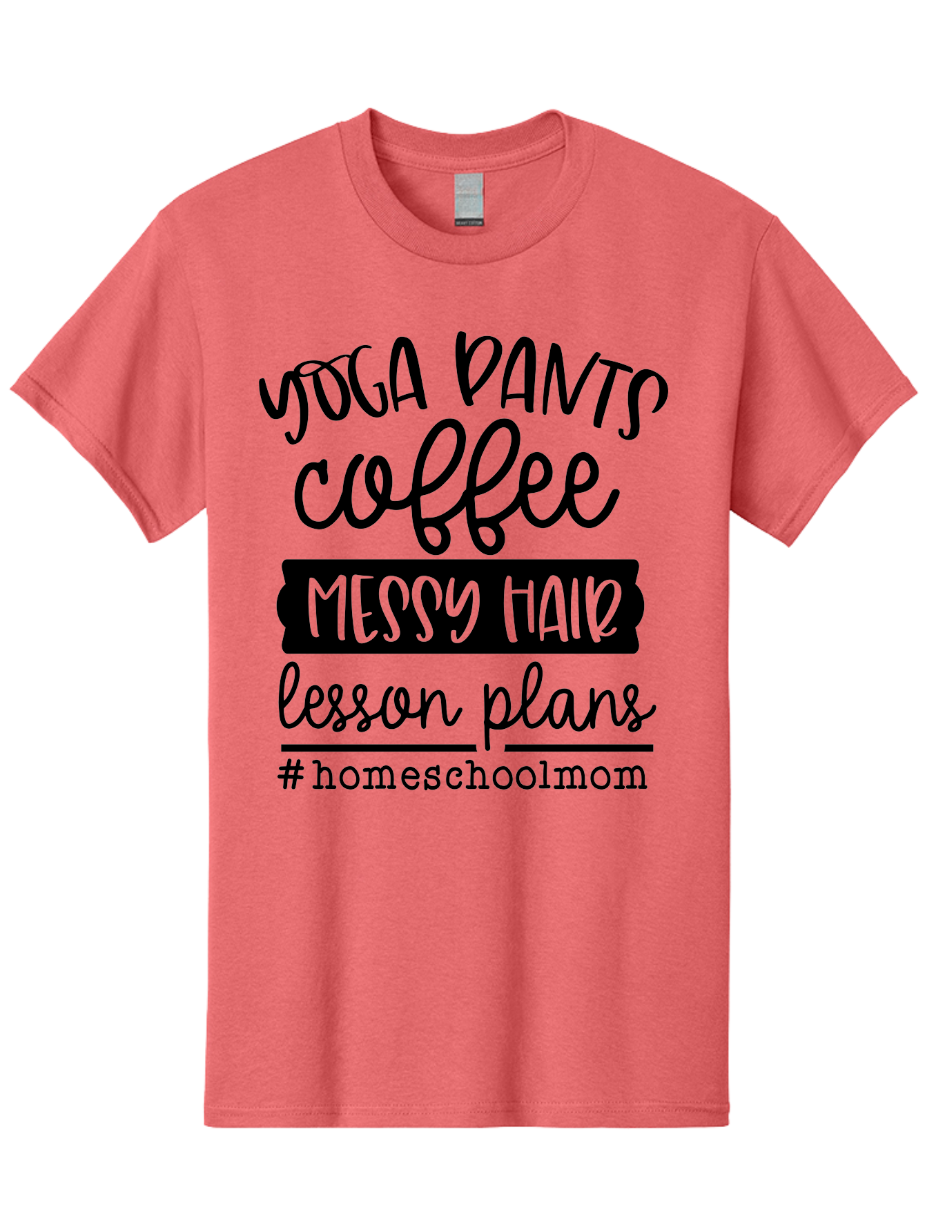 Homeschool-Mom-1 Men'S Graphic Tee, 100% Cotton, Comfortable Casual Summer Wear, Machine Washable, Homeschool Mom, Yoga Pants, Coffee, Messy Hair, Lesson Plans, Homeschooling, Parenting, Mom Life, Everyday Struggles, Relaxed Mom, Casual Style Aab368 5