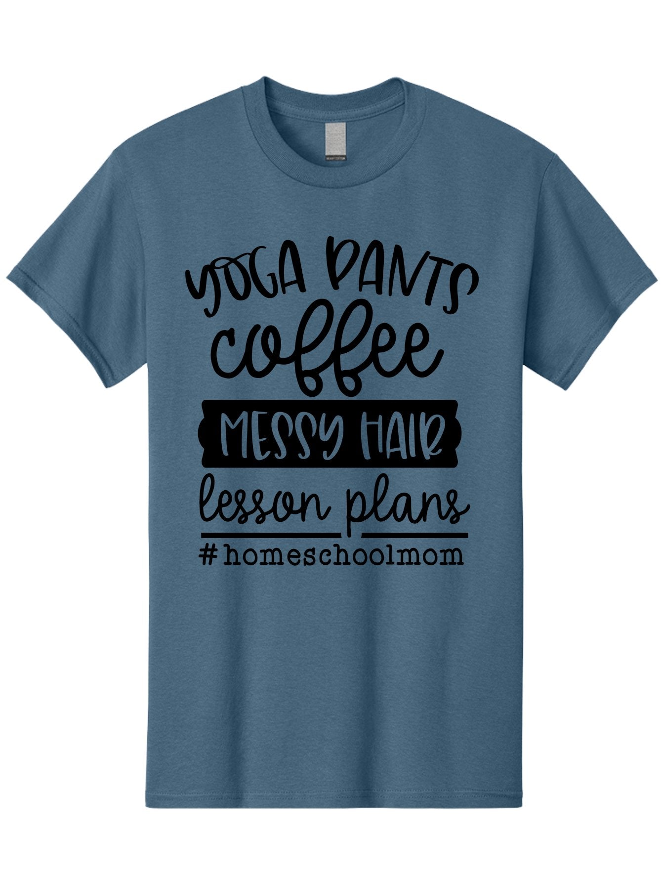 Homeschool-Mom-1 Men'S Graphic Tee, 100% Cotton, Comfortable Casual Summer Wear, Machine Washable, Homeschool Mom, Yoga Pants, Coffee, Messy Hair, Lesson Plans, Homeschooling, Parenting, Mom Life, Everyday Struggles, Relaxed Mom, Casual Style Aab368 14
