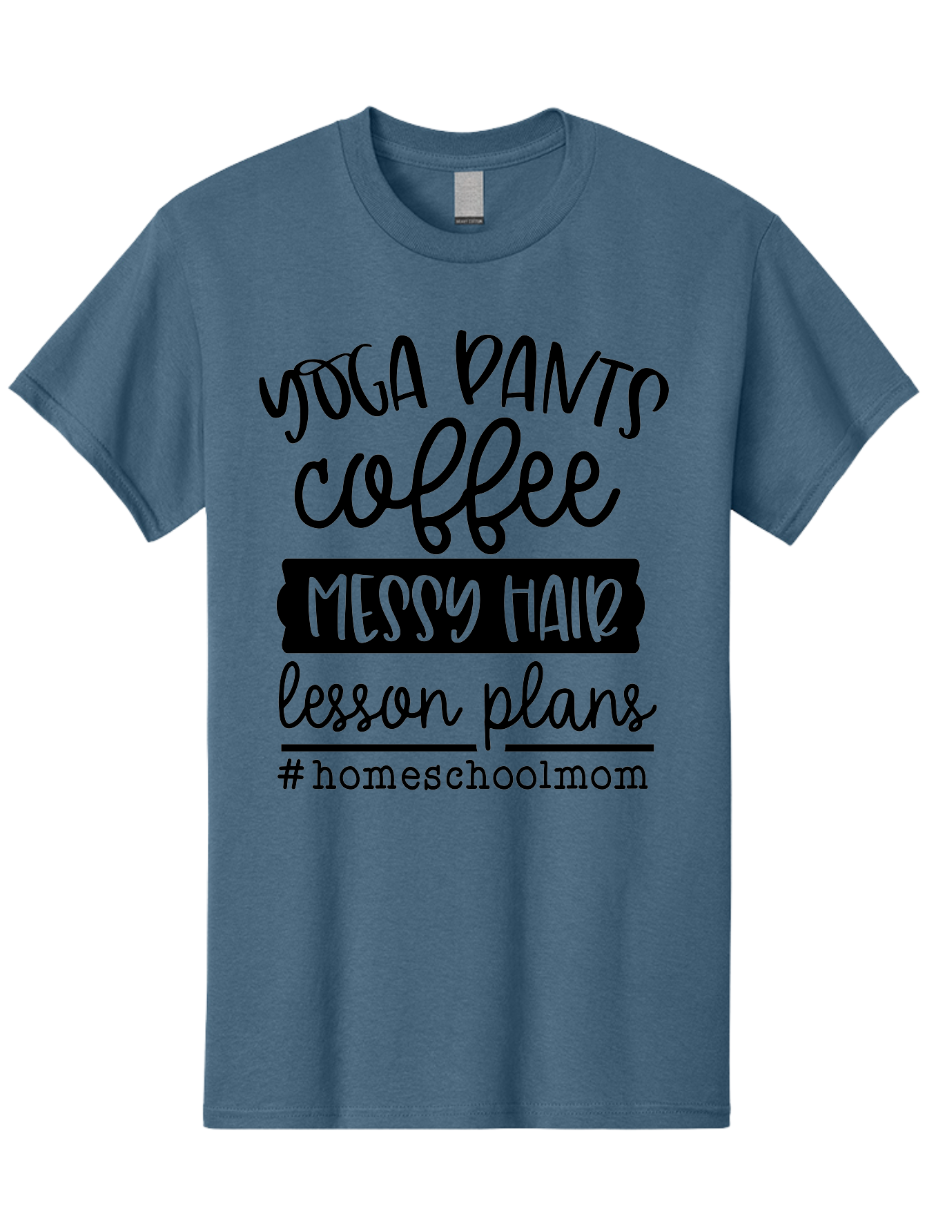 Homeschool-Mom-1 Men'S Graphic Tee, 100% Cotton, Comfortable Casual Summer Wear, Machine Washable, Homeschool Mom, Yoga Pants, Coffee, Messy Hair, Lesson Plans, Homeschooling, Parenting, Mom Life, Everyday Struggles, Relaxed Mom, Casual Style Aab368 11