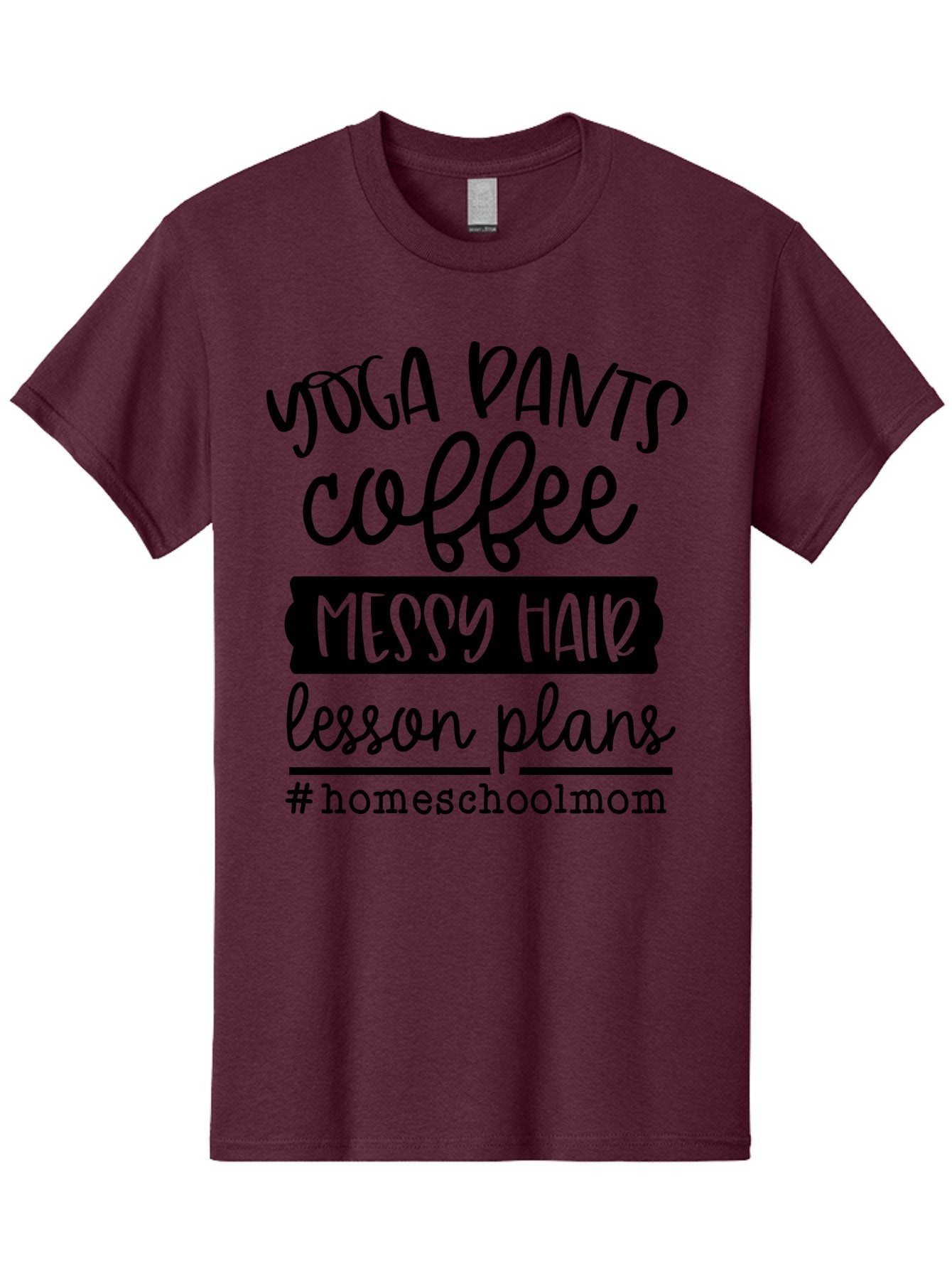 Homeschool-Mom-1 Men'S Graphic Tee, 100% Cotton, Comfortable Casual Summer Wear, Machine Washable, Homeschool Mom, Yoga Pants, Coffee, Messy Hair, Lesson Plans, Homeschooling, Parenting, Mom Life, Everyday Struggles, Relaxed Mom, Casual Style Aab368 9