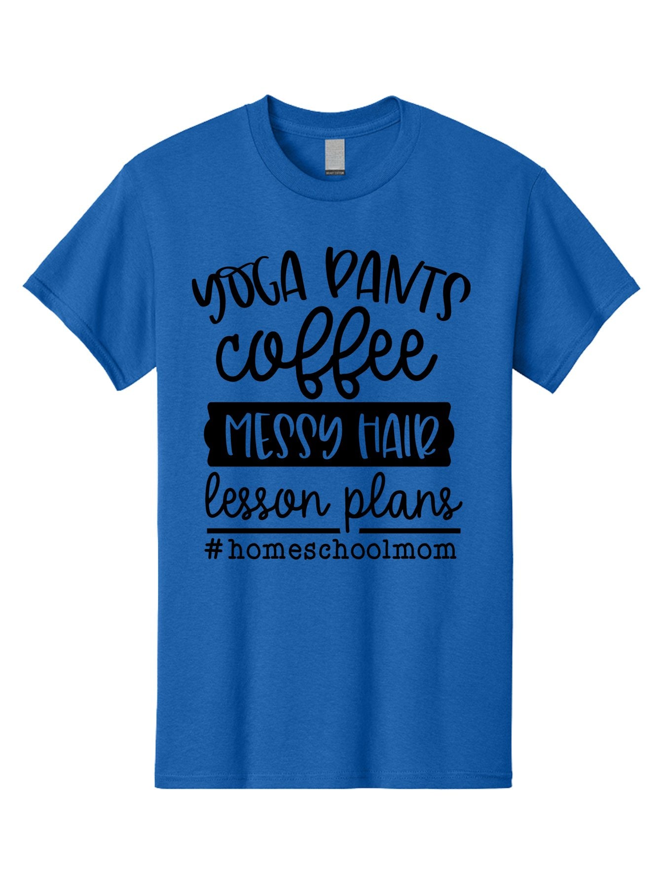 Homeschool-Mom-1 Men'S Graphic Tee, 100% Cotton, Comfortable Casual Summer Wear, Machine Washable, Homeschool Mom, Yoga Pants, Coffee, Messy Hair, Lesson Plans, Homeschooling, Parenting, Mom Life, Everyday Struggles, Relaxed Mom, Casual Style Aab368