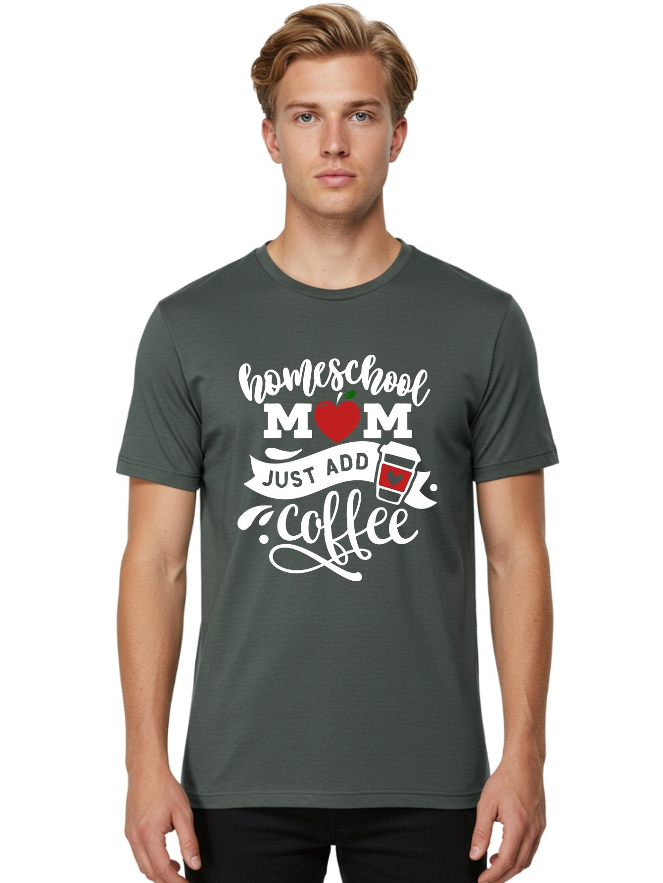 Homeschool-Mom-2 Men'S Graphic Tee, 100% Cotton, Comfortable Casual Summer Wear, Machine Washable, Homeschool Mom Quote, Funny Mom Quote, Coffee Cup Design, Mom Life, Homeschooling, Mom Humor, Parent Teacher, Coffee Lover Aab369 29