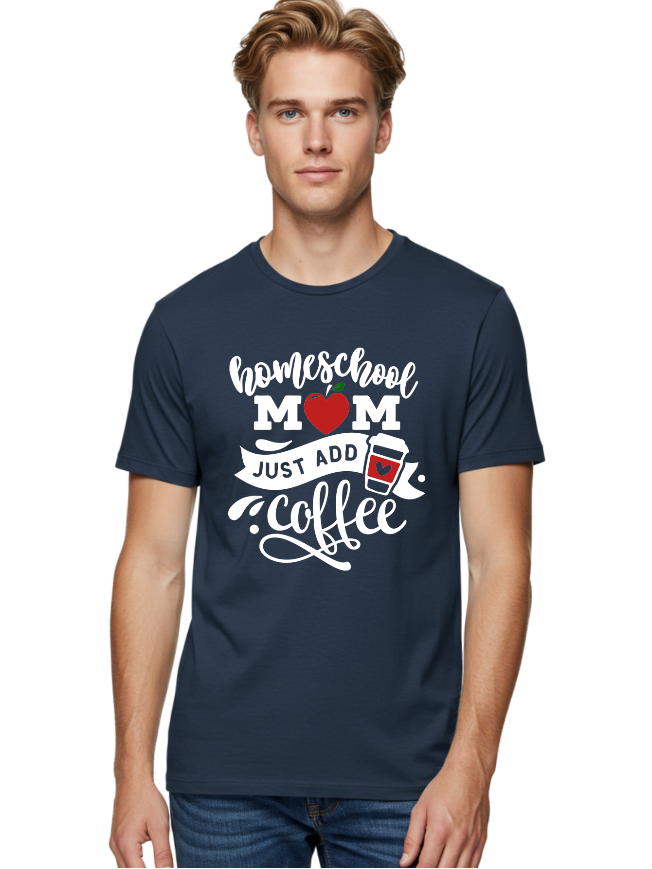 Homeschool-Mom-2 Men'S Graphic Tee, 100% Cotton, Comfortable Casual Summer Wear, Machine Washable, Homeschool Mom Quote, Funny Mom Quote, Coffee Cup Design, Mom Life, Homeschooling, Mom Humor, Parent Teacher, Coffee Lover Aab369 26