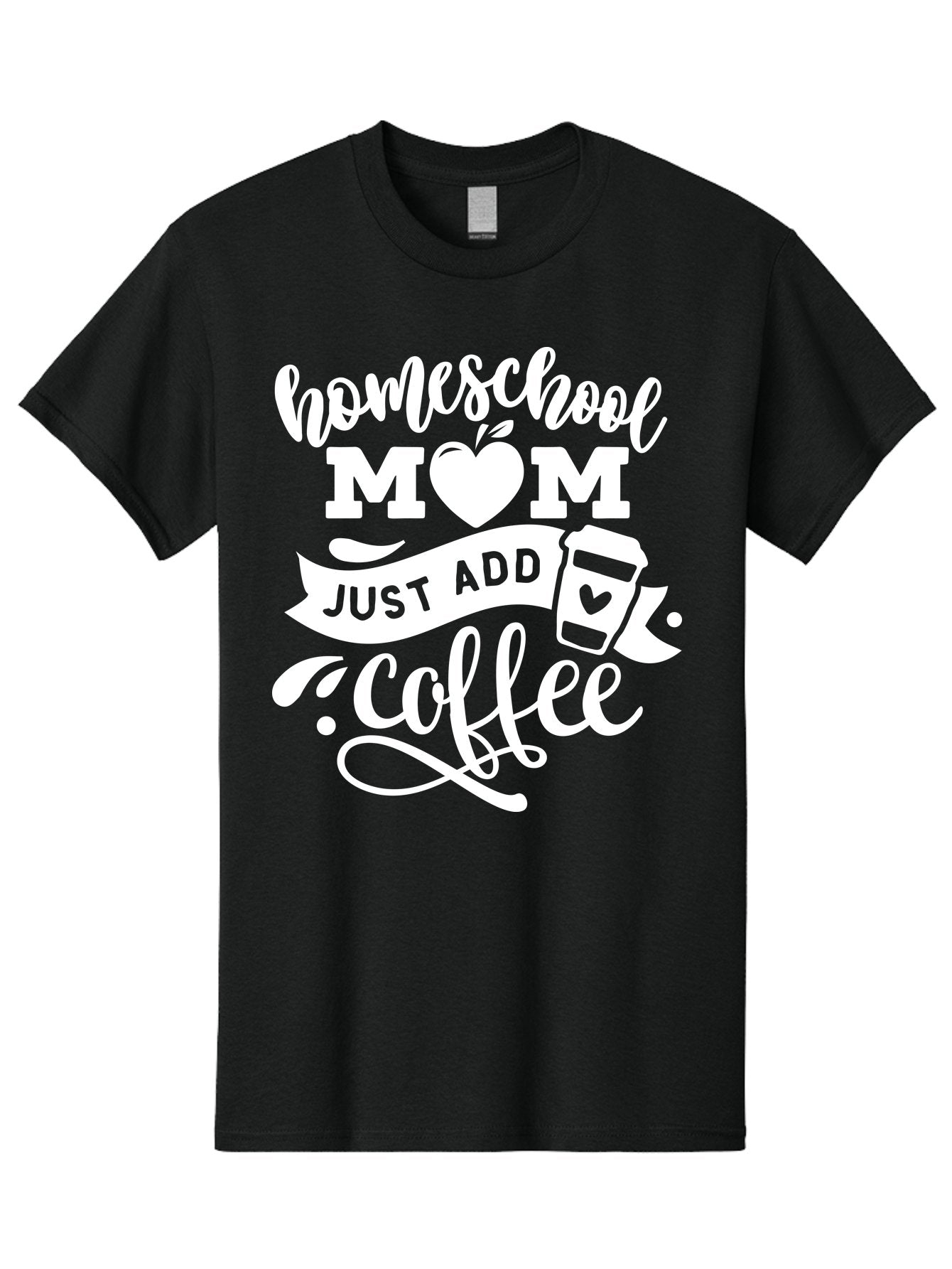 Homeschool-Mom-Just-Add-Coffee-1 Men'S Graphic Tee, 100% Cotton, Comfortable Casual Summer Wear, Machine Washable, Homeschool Mom, Coffee Lover, Mom Life, Coffee Mom, Funny Quote, Homeschooling, Mom Humor, Coffee Culture, Inspirational Quote Aab370 4