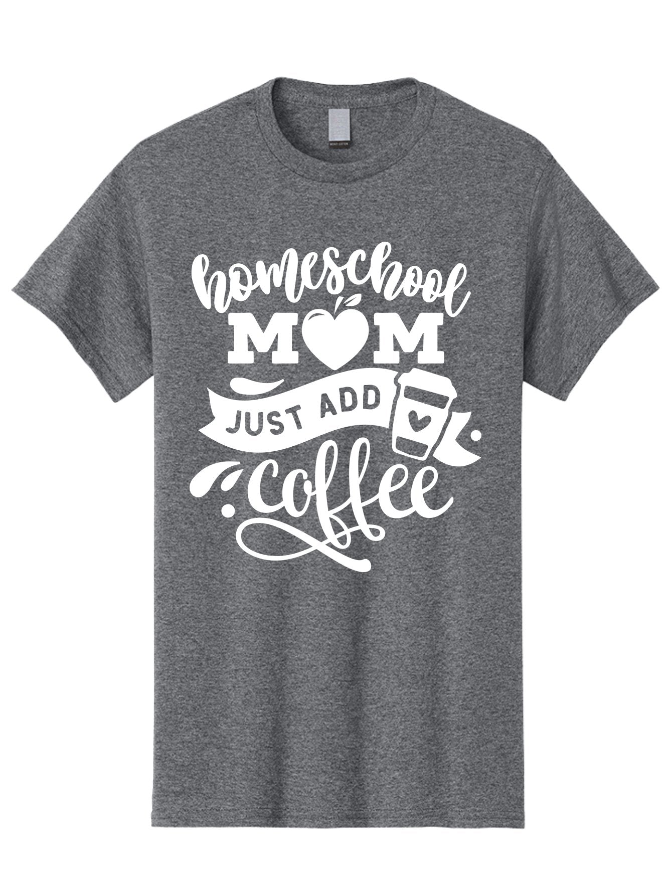 Homeschool-Mom-Just-Add-Coffee-1 Men'S Graphic Tee, 100% Cotton, Comfortable Casual Summer Wear, Machine Washable, Homeschool Mom, Coffee Lover, Mom Life, Coffee Mom, Funny Quote, Homeschooling, Mom Humor, Coffee Culture, Inspirational Quote Aab370 6