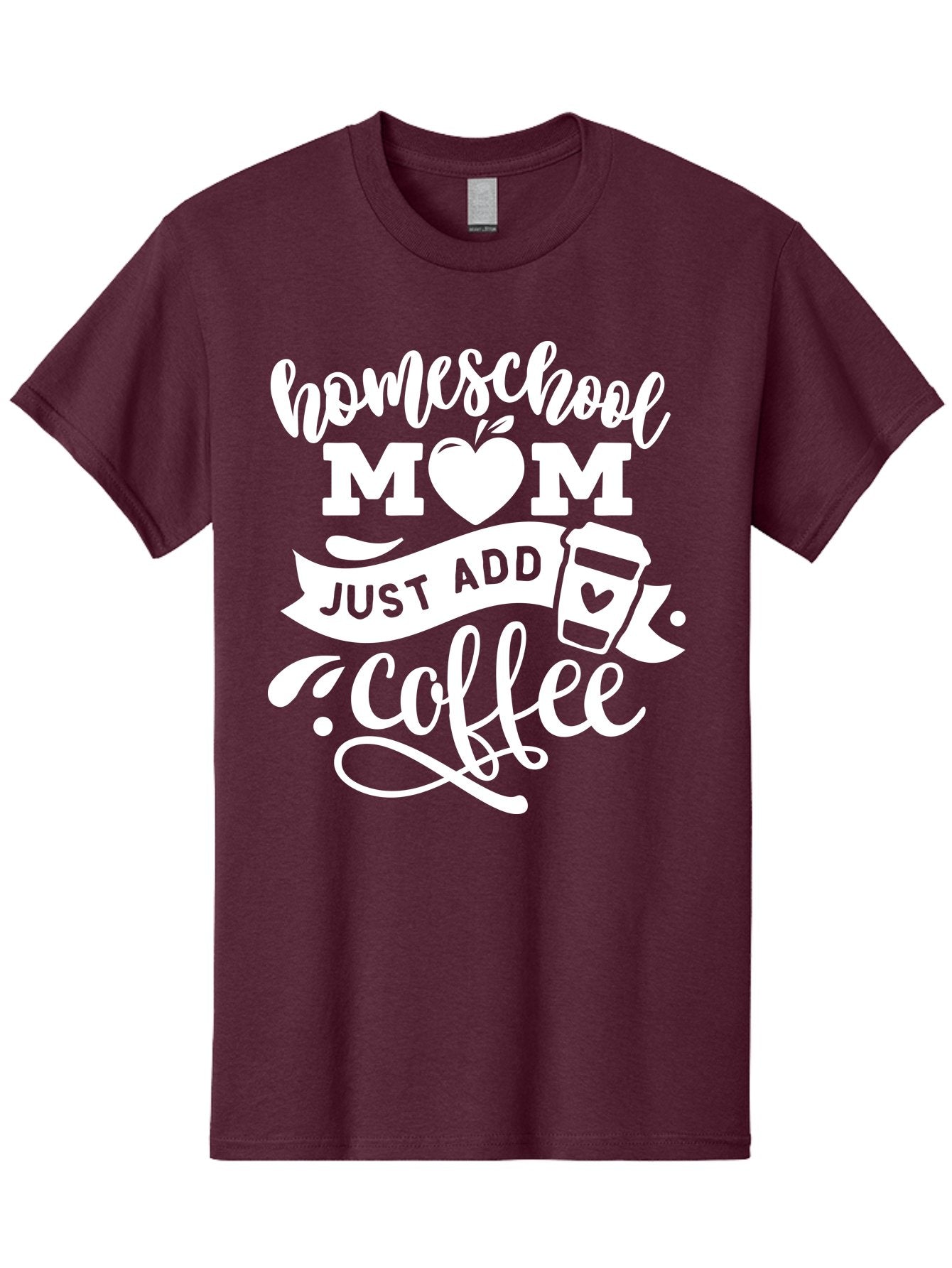 Homeschool-Mom-Just-Add-Coffee-1 Men'S Graphic Tee, 100% Cotton, Comfortable Casual Summer Wear, Machine Washable, Homeschool Mom, Coffee Lover, Mom Life, Coffee Mom, Funny Quote, Homeschooling, Mom Humor, Coffee Culture, Inspirational Quote Aab370 14