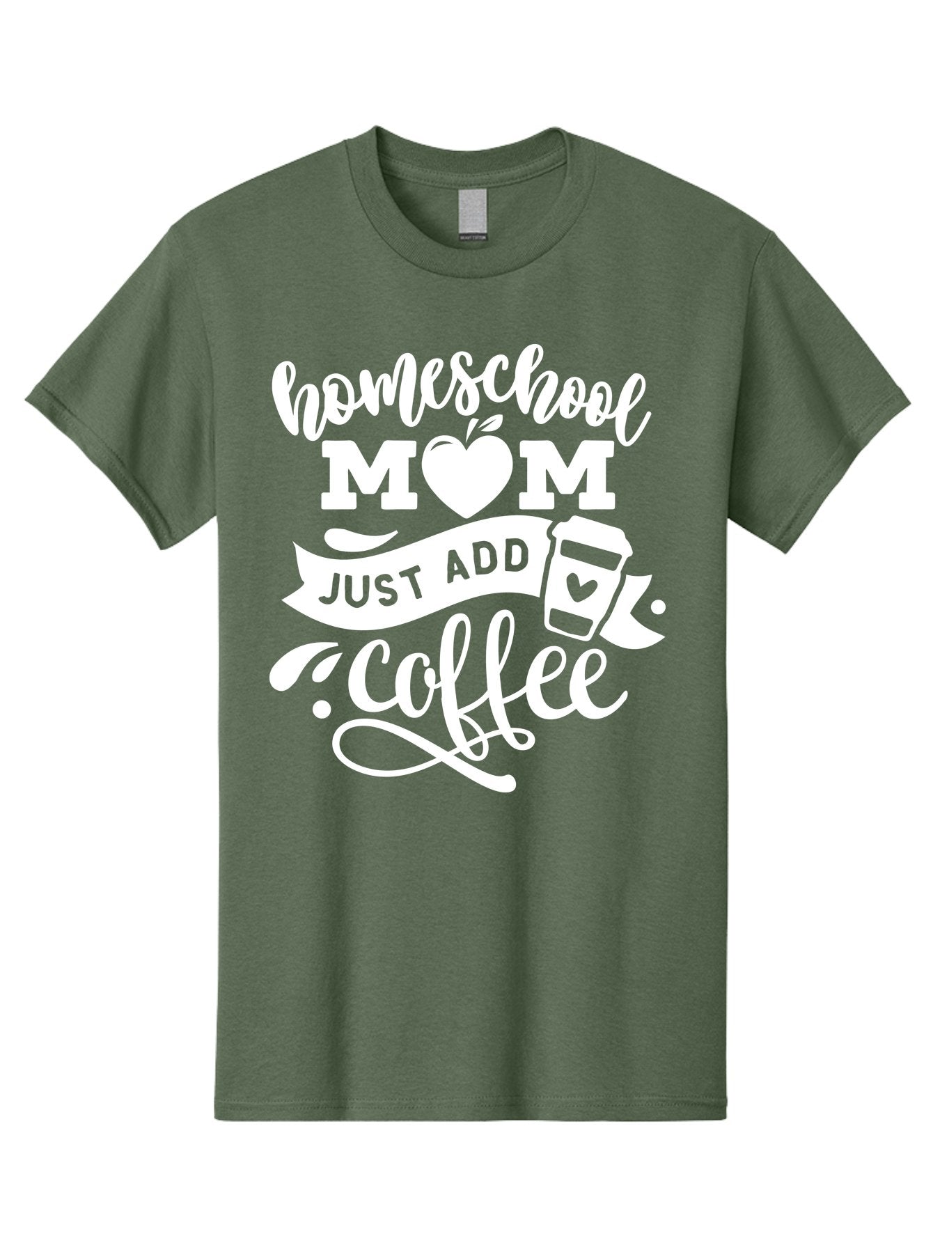 Homeschool-Mom-Just-Add-Coffee-1 Men'S Graphic Tee, 100% Cotton, Comfortable Casual Summer Wear, Machine Washable, Homeschool Mom, Coffee Lover, Mom Life, Coffee Mom, Funny Quote, Homeschooling, Mom Humor, Coffee Culture, Inspirational Quote Aab370 11