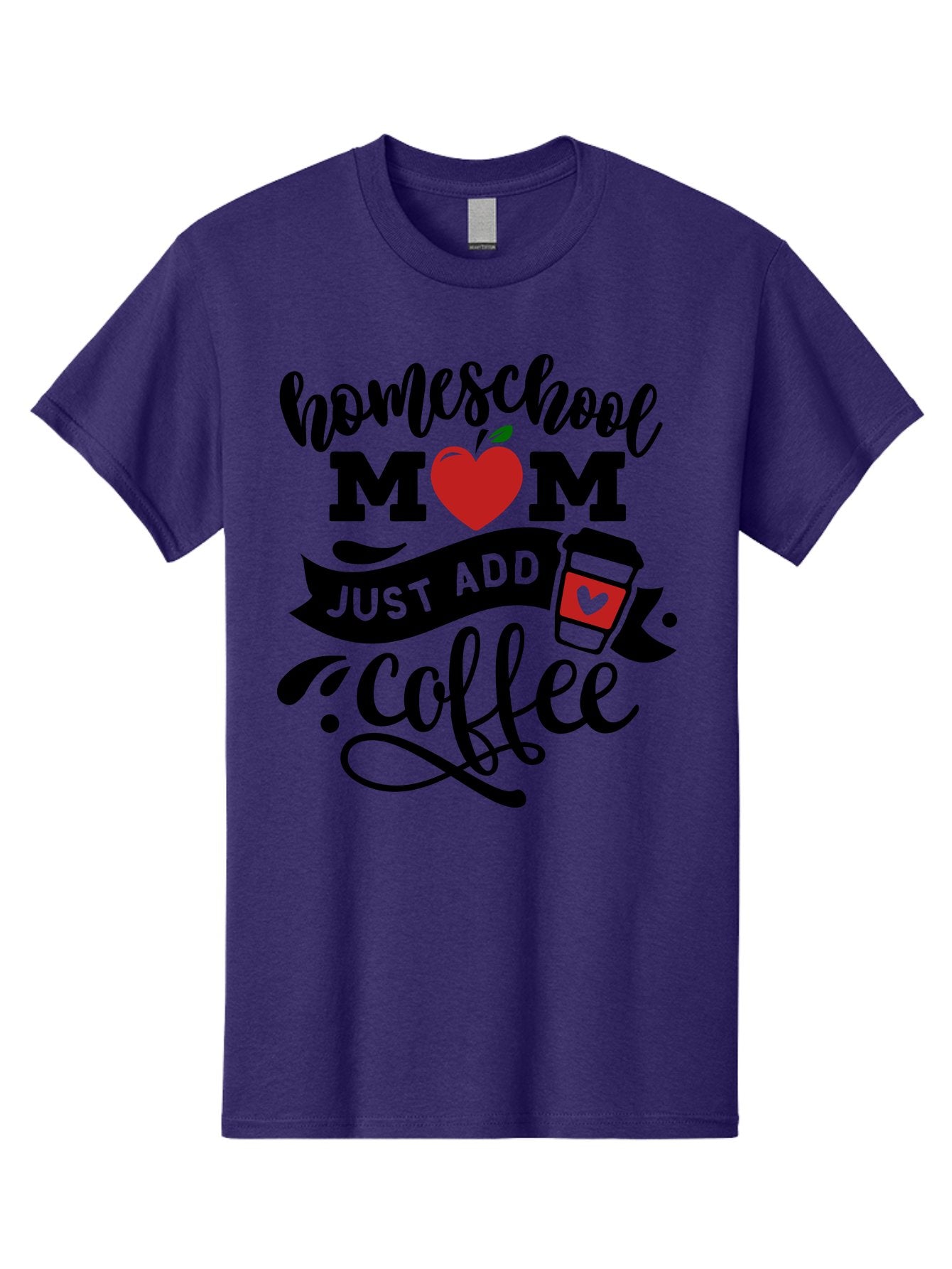 Homeschool-Mom-Just-Add-Coffee-2 Men'S Graphic Tee, 100% Cotton, Comfortable Casual Summer Wear, Machine Washable, Homeschool Mom, Coffee Lover, Motherhood, Homeschooling, Mom Life, Coffee Addiction, Funny Quote, Motherhood Quote, Love Heart, Aab371 6