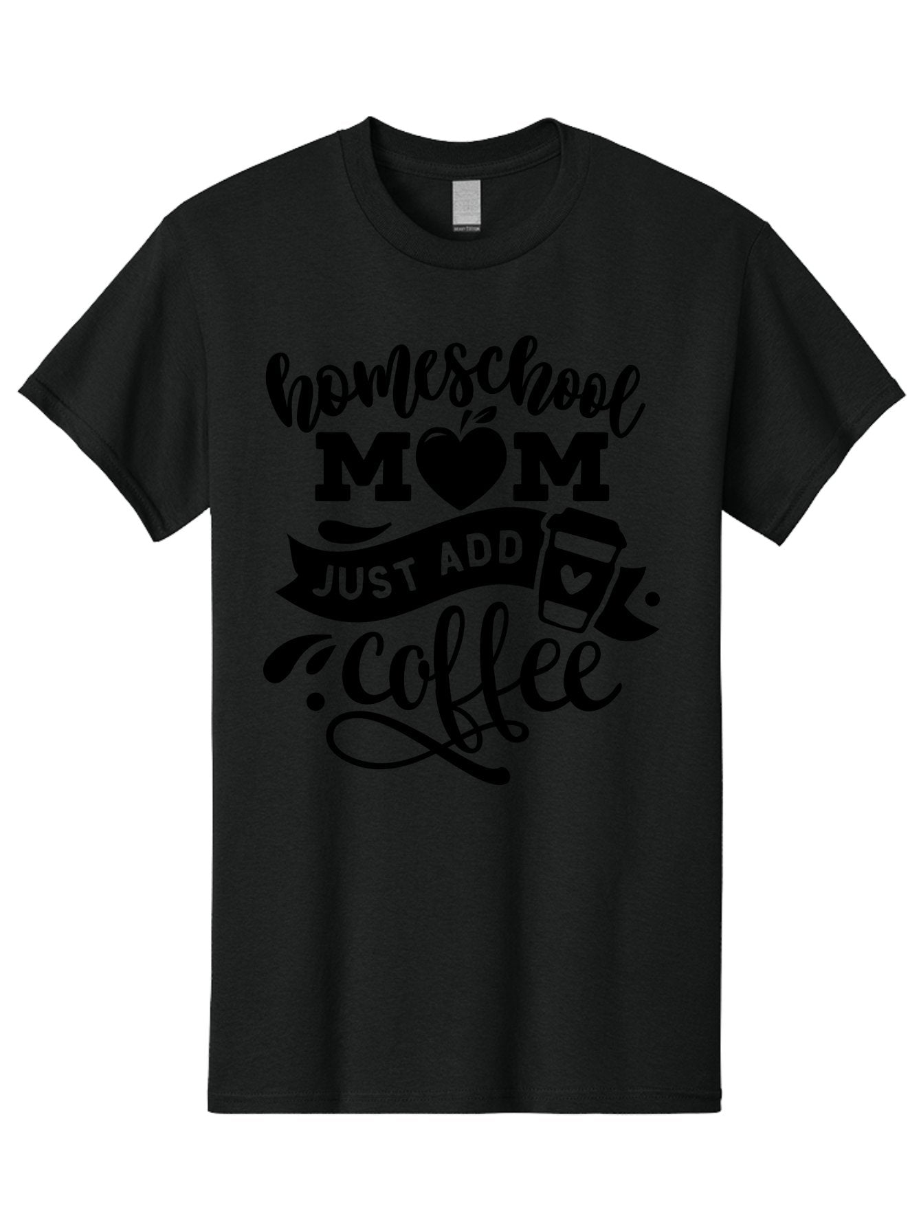 Homeschool-Mom-Just-Add-Coffee Men'S Graphic Tee, 100% Cotton, Comfortable Casual Summer Wear, Machine Washable, Homeschool Mom, Coffee Lover, Mom Life, Homeschooling, Parenting, Mom Humor, Coffee Addict, Motherhood Aab372 14