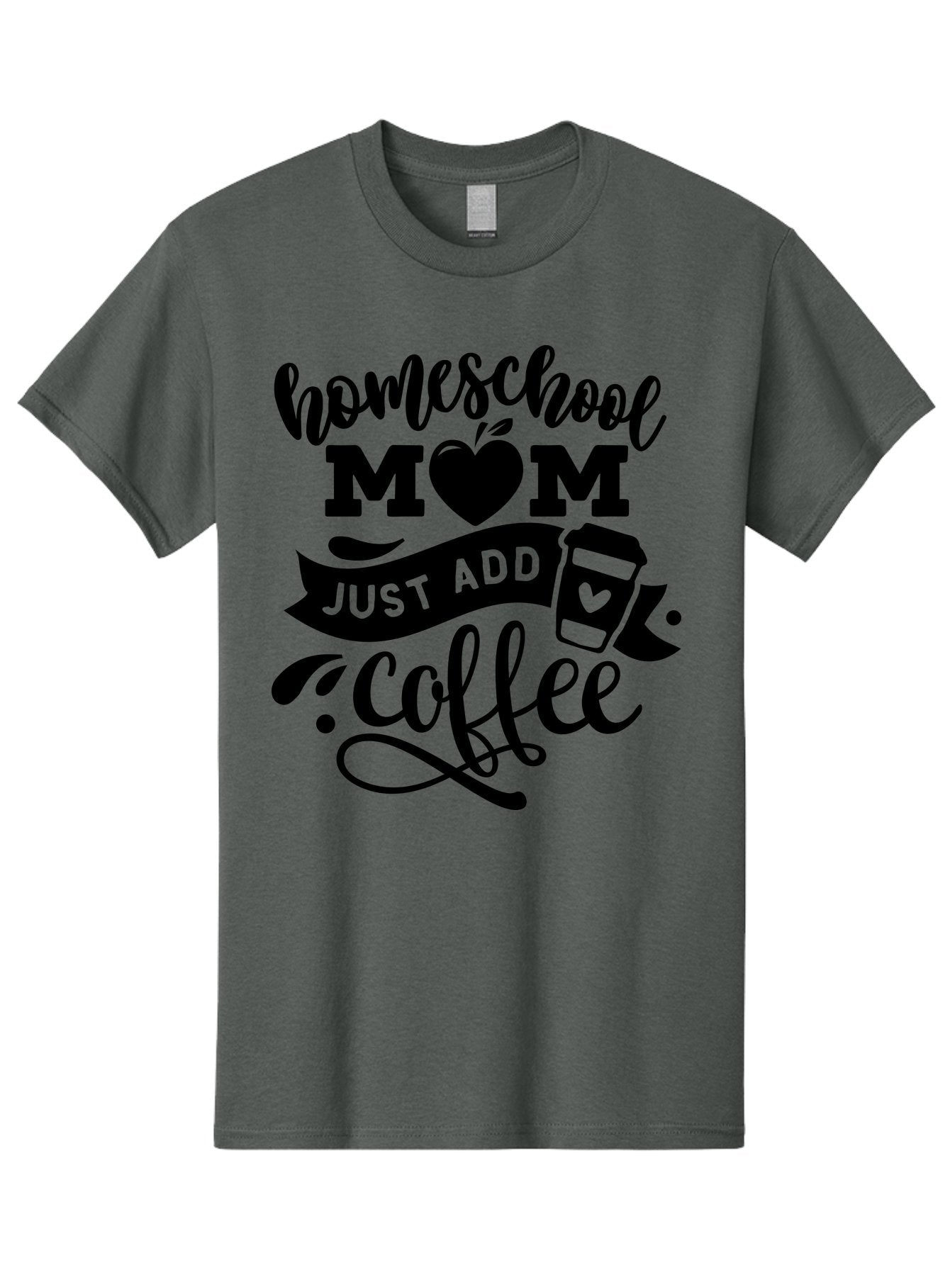 Homeschool-Mom-Just-Add-Coffee Men'S Graphic Tee, 100% Cotton, Comfortable Casual Summer Wear, Machine Washable, Homeschool Mom, Coffee Lover, Mom Life, Homeschooling, Parenting, Mom Humor, Coffee Addict, Motherhood Aab372 6