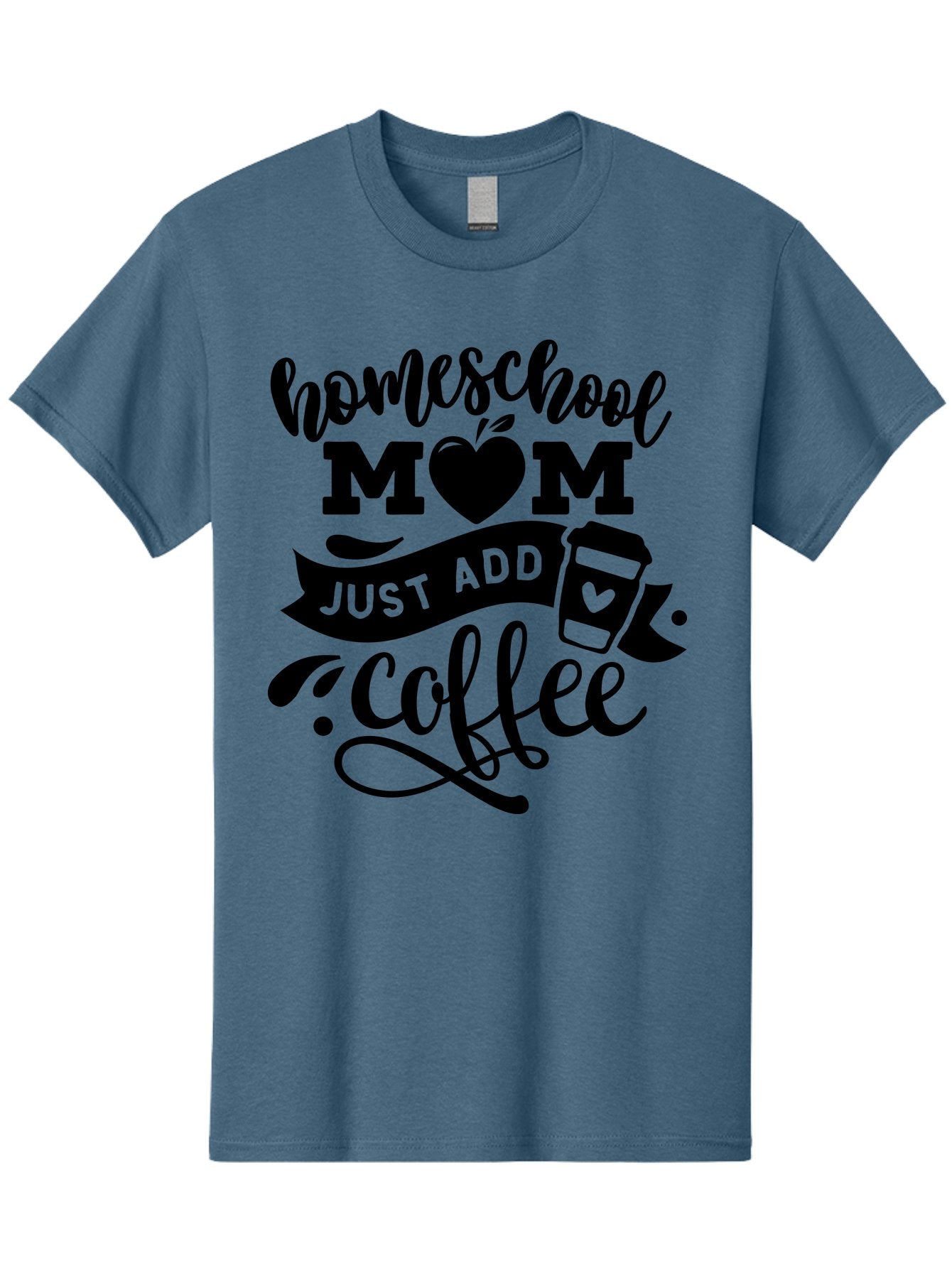 Homeschool-Mom-Just-Add-Coffee Men'S Graphic Tee, 100% Cotton, Comfortable Casual Summer Wear, Machine Washable, Homeschool Mom, Coffee Lover, Mom Life, Homeschooling, Parenting, Mom Humor, Coffee Addict, Motherhood Aab372 4