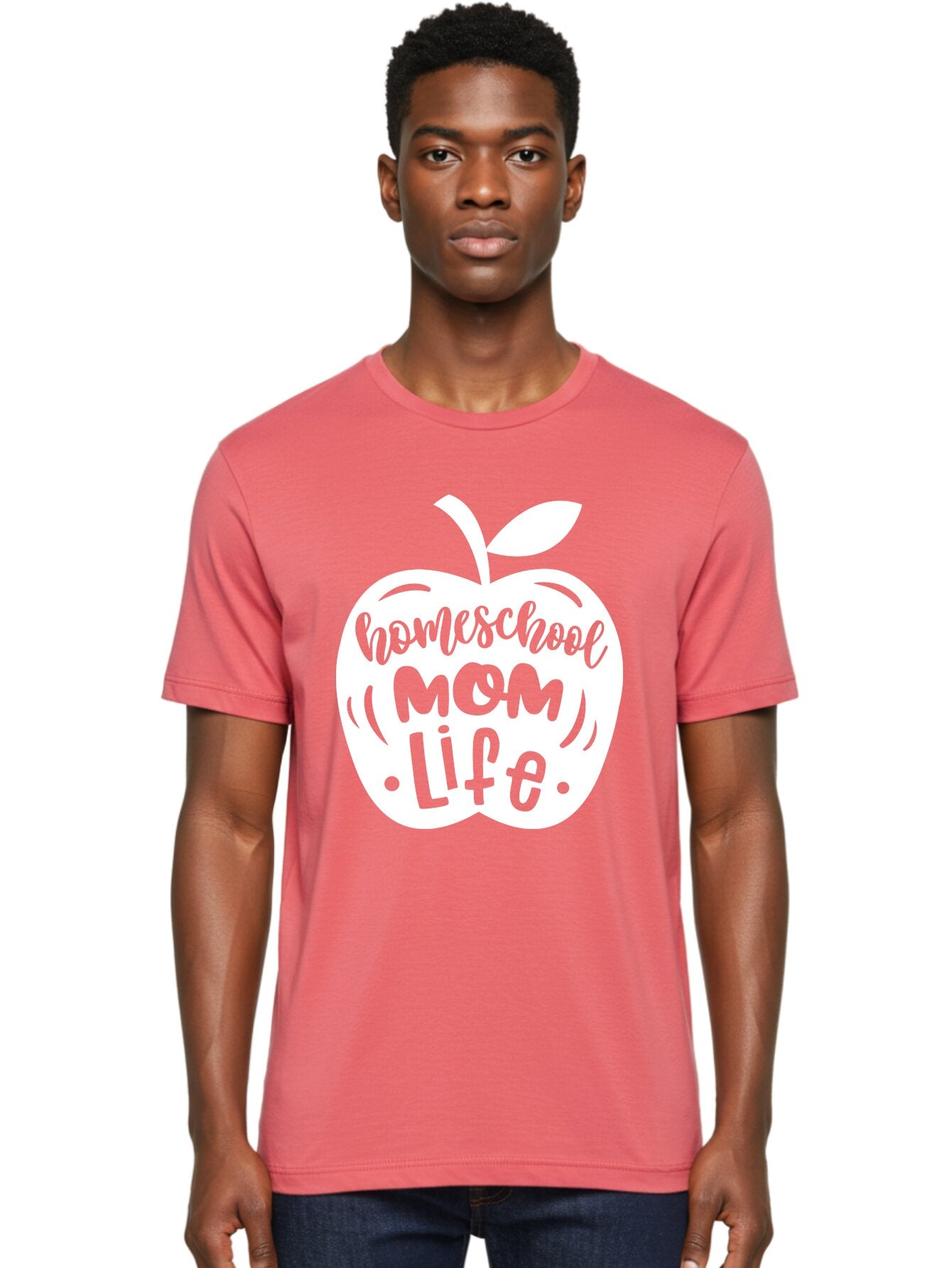 Homeschool-Mom-Life-1 Men'S Graphic Tee, 100% Cotton, Comfortable Casual Summer Wear, Machine Washable, Homeschool Mom Life, Apple Graphic, Homeschooling, Mom Life, Education, Parenting, Teaching, Learning, Green Apple Aab373 27