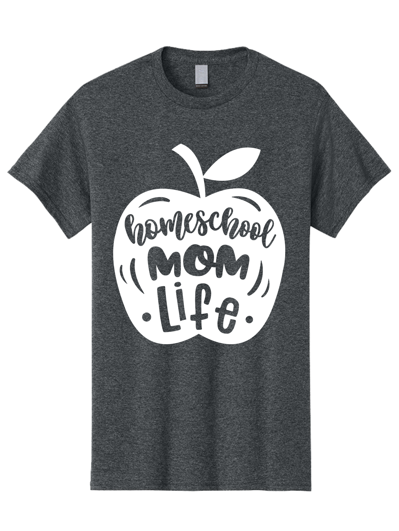 Homeschool-Mom-Life-1 Men'S Graphic Tee, 100% Cotton, Comfortable Casual Summer Wear, Machine Washable, Homeschool Mom Life, Apple Graphic, Homeschooling, Mom Life, Education, Parenting, Teaching, Learning, Green Apple Aab373 25