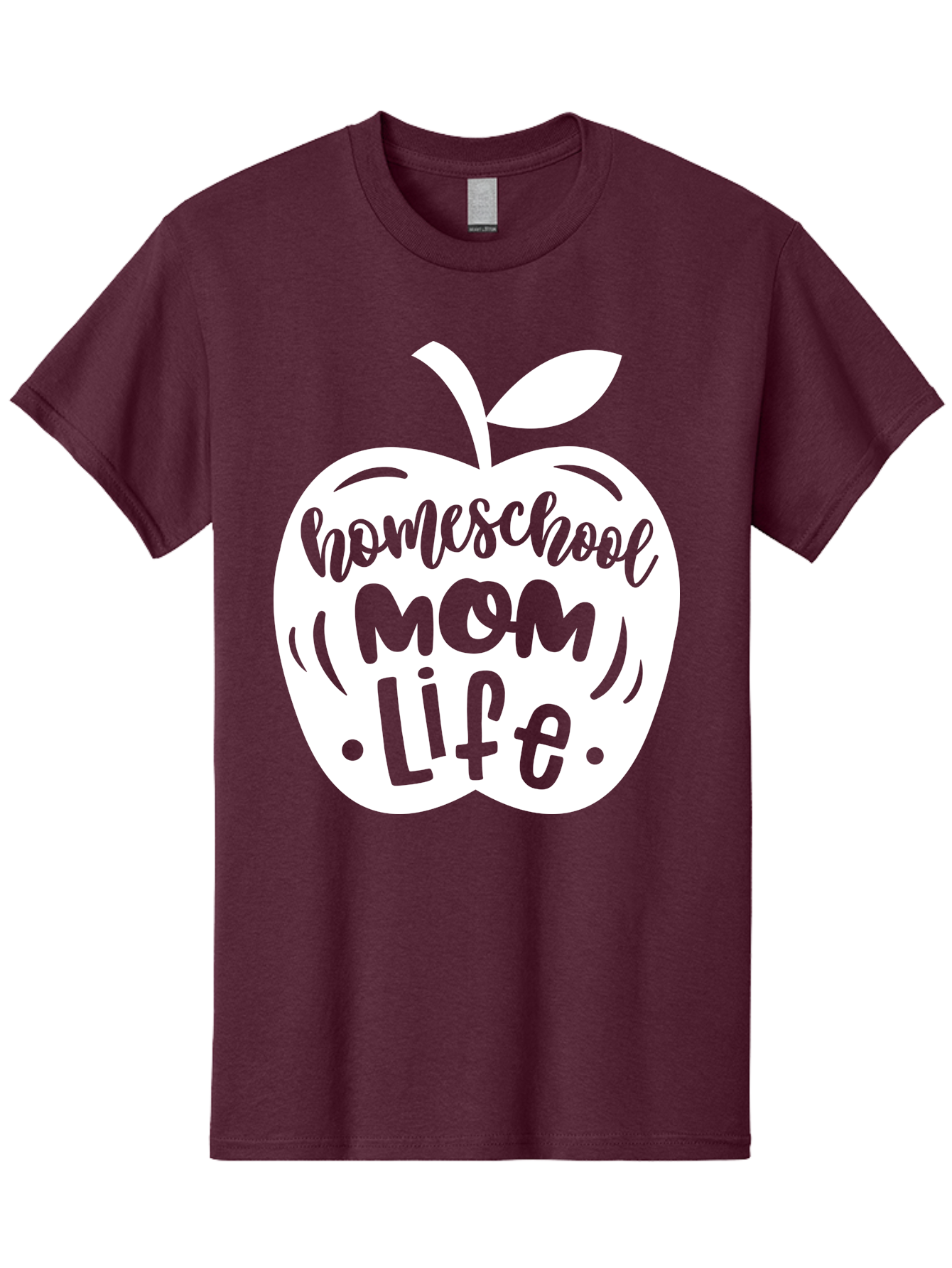 Homeschool-Mom-Life-1 Men'S Graphic Tee, 100% Cotton, Comfortable Casual Summer Wear, Machine Washable, Homeschool Mom Life, Apple Graphic, Homeschooling, Mom Life, Education, Parenting, Teaching, Learning, Green Apple Aab373