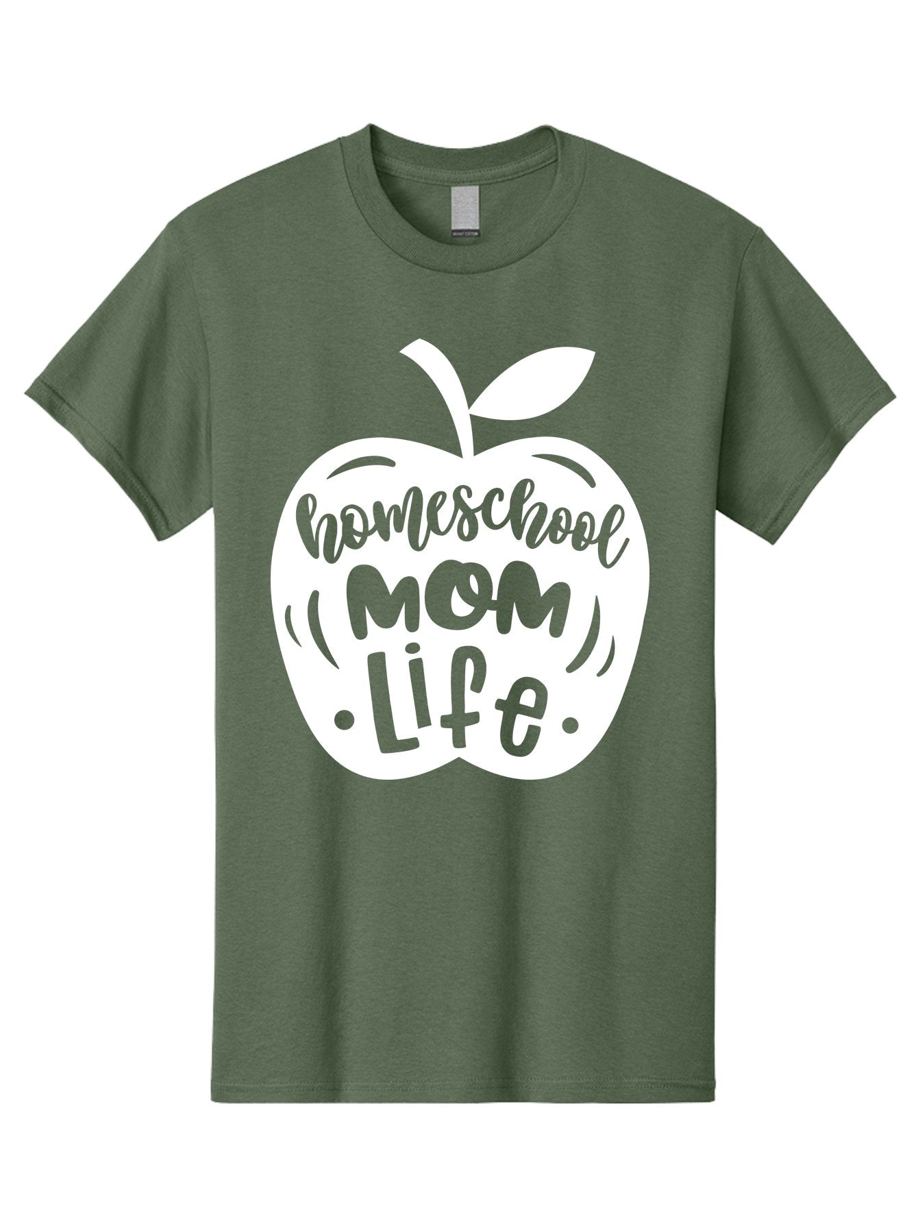 Homeschool-Mom-Life-1 Men'S Graphic Tee, 100% Cotton, Comfortable Casual Summer Wear, Machine Washable, Homeschool Mom Life, Apple Graphic, Homeschooling, Mom Life, Education, Parenting, Teaching, Learning, Green Apple Aab373 13
