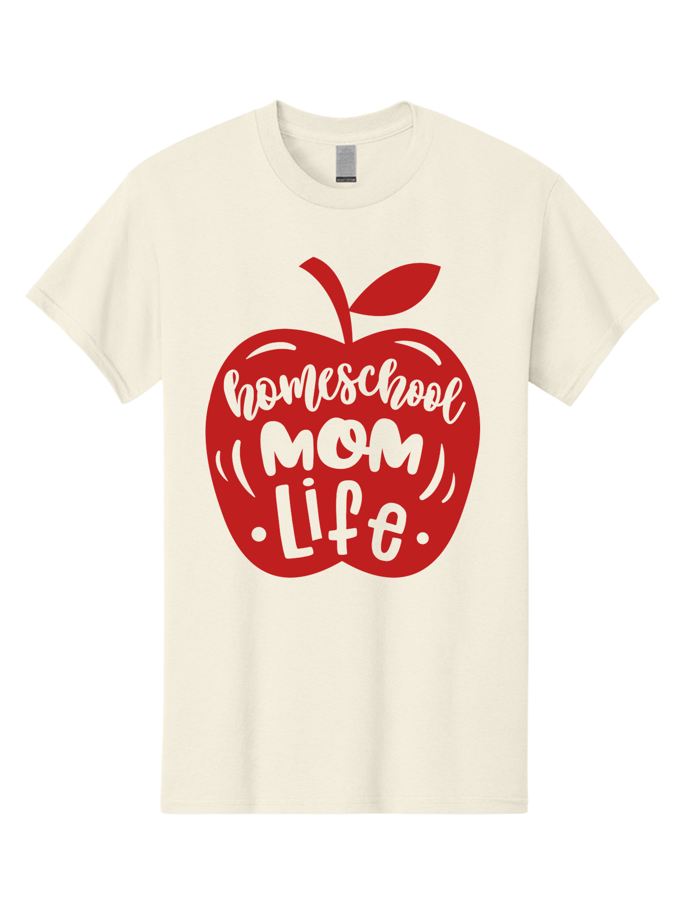Homeschool-Mom-Life-2 Men'S Graphic Tee, 100% Cotton, Comfortable Casual Summer Wear, Machine Washable, Homeschool Mom Life, Apple Graphic, Red Apple, Green Text, Mom Life, Homeschooling, Parenting, Education, Learning At Home Aab374 15