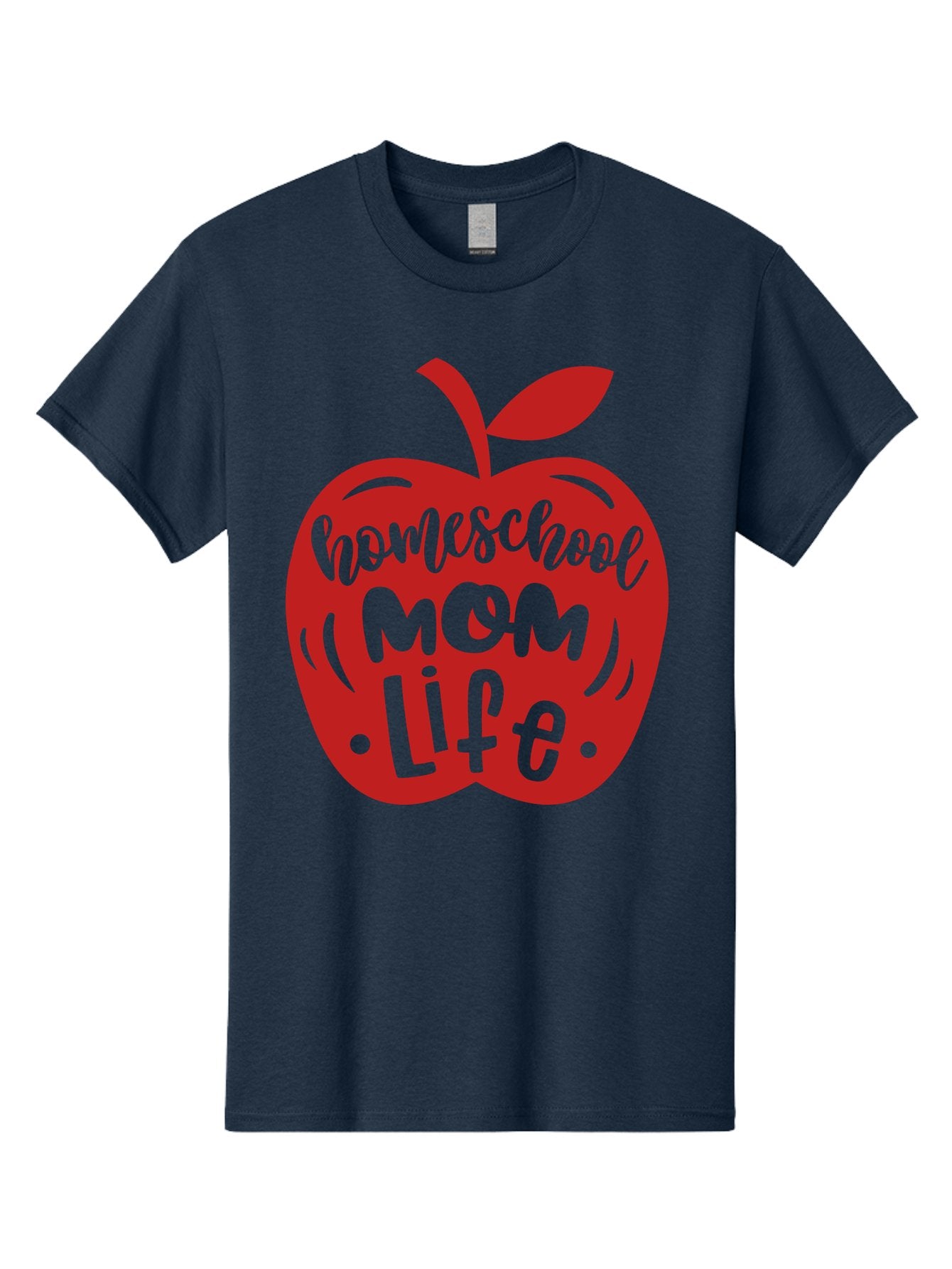 Homeschool-Mom-Life-2 Men'S Graphic Tee, 100% Cotton, Comfortable Casual Summer Wear, Machine Washable, Homeschool Mom Life, Apple Graphic, Red Apple, Green Text, Mom Life, Homeschooling, Parenting, Education, Learning At Home Aab374 12