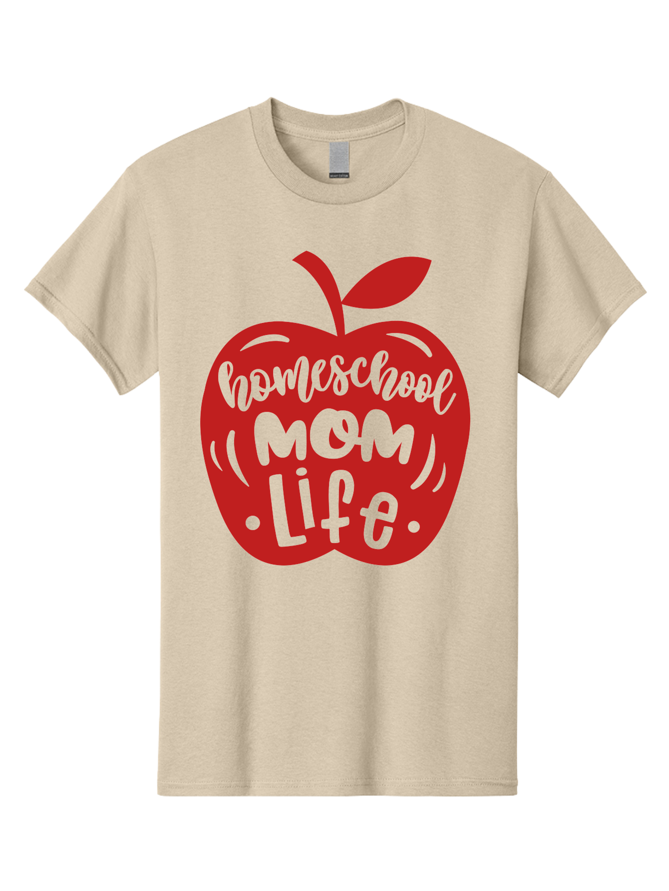 Homeschool-Mom-Life-2 Men'S Graphic Tee, 100% Cotton, Comfortable Casual Summer Wear, Machine Washable, Homeschool Mom Life, Apple Graphic, Red Apple, Green Text, Mom Life, Homeschooling, Parenting, Education, Learning At Home Aab374 23