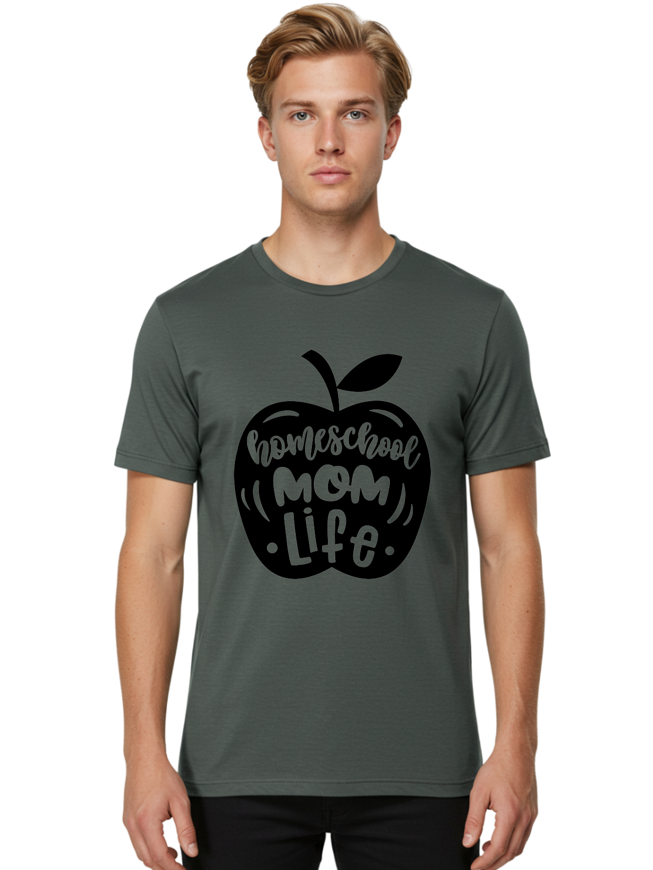 Homeschool-Mom-Life Men'S Graphic Tee, 100% Cotton, Comfortable Casual Summer Wear, Machine Washable, Homeschool Mom Life, Apple Graphic, Mom Life, Homeschooling, Education, Parenting, Motherhood, Apple Illustration, Custom Graphics Aab375 8