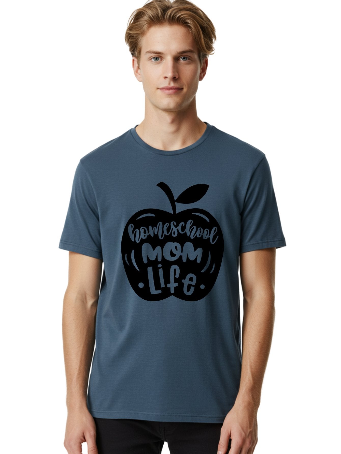 Homeschool-Mom-Life Men'S Graphic Tee, 100% Cotton, Comfortable Casual Summer Wear, Machine Washable, Homeschool Mom Life, Apple Graphic, Mom Life, Homeschooling, Education, Parenting, Motherhood, Apple Illustration, Custom Graphics Aab375 19