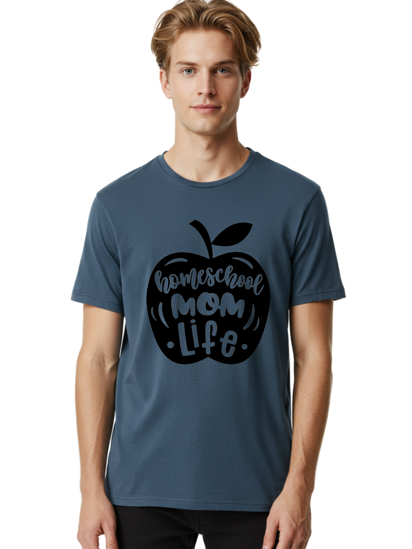 Homeschool-Mom-Life Men'S Graphic Tee, 100% Cotton, Comfortable Casual Summer Wear, Machine Washable, Homeschool Mom Life, Apple Graphic, Mom Life, Homeschooling, Education, Parenting, Motherhood, Apple Illustration, Custom Graphics Aab375 22