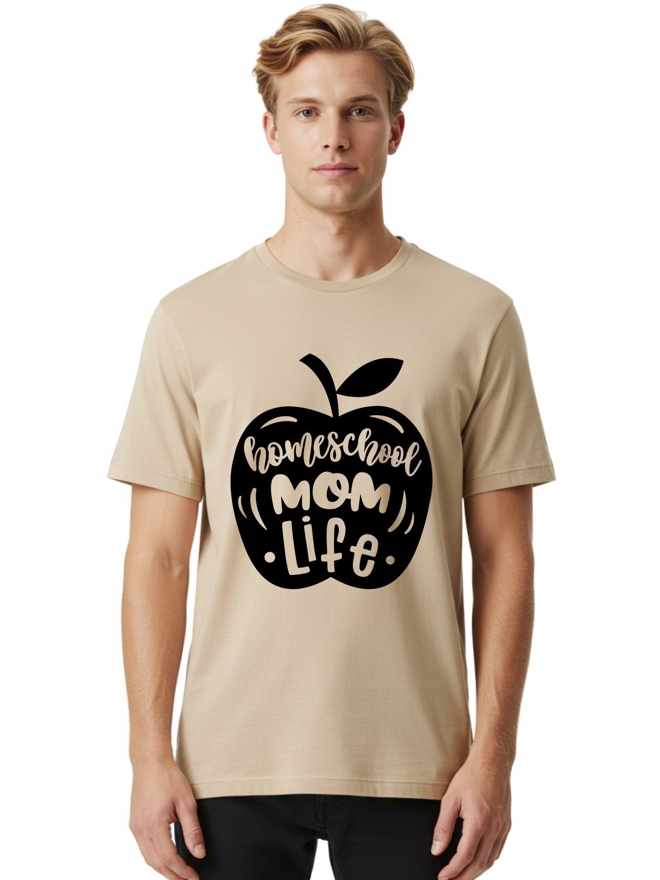 Homeschool-Mom-Life Men'S Graphic Tee, 100% Cotton, Comfortable Casual Summer Wear, Machine Washable, Homeschool Mom Life, Apple Graphic, Mom Life, Homeschooling, Education, Parenting, Motherhood, Apple Illustration, Custom Graphics Aab375 21