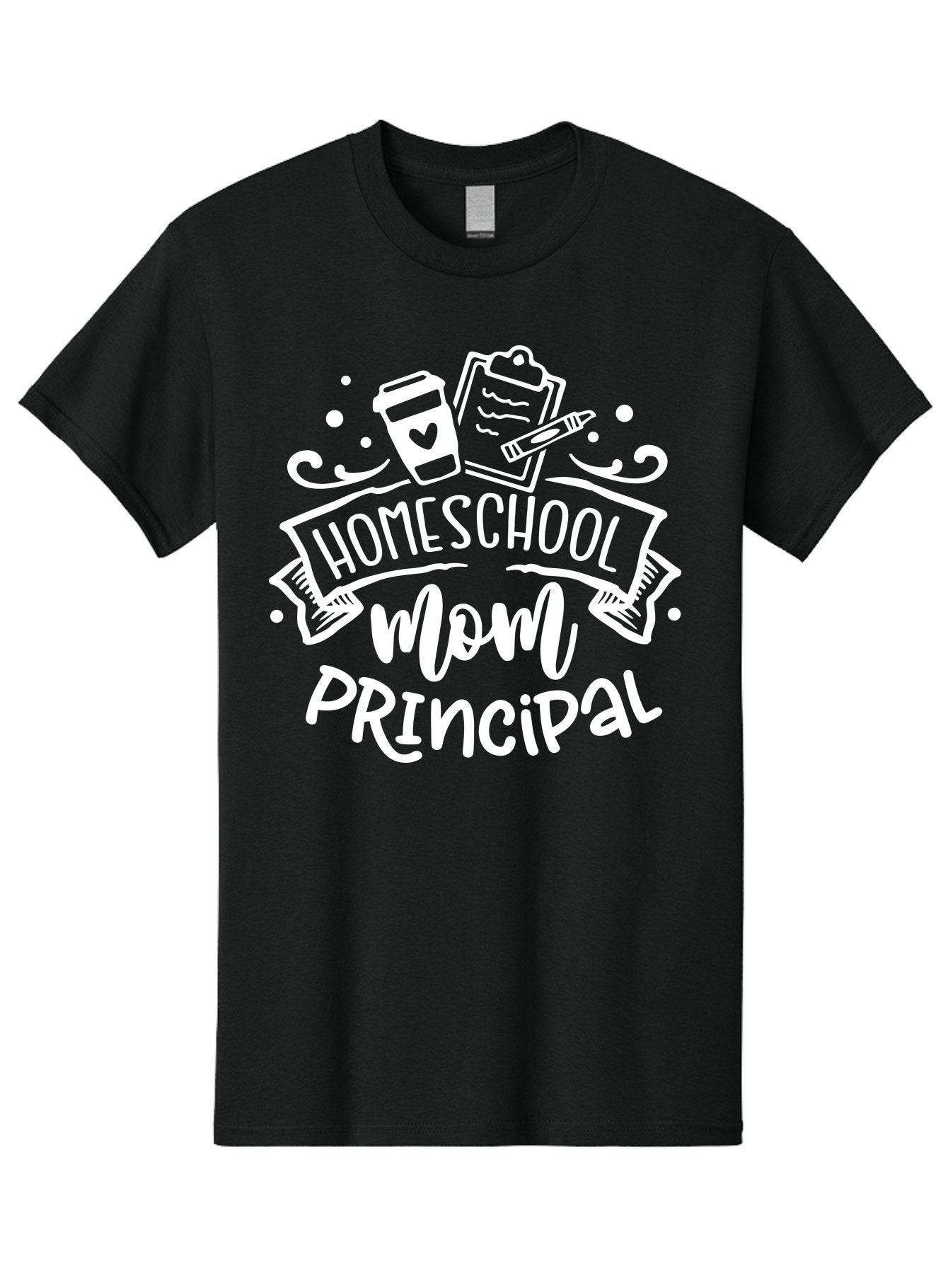 Homeschool-Mom-Principal-2 Men'S Graphic Tee, 100% Cotton, Comfortable Casual Summer Wear, Machine Washable, Homeschool Mom, Principal, Education, Homeschooling, Mom Life, Coffee Lover, Learning, Teaching, Parenting, Family, Kids, Aab377