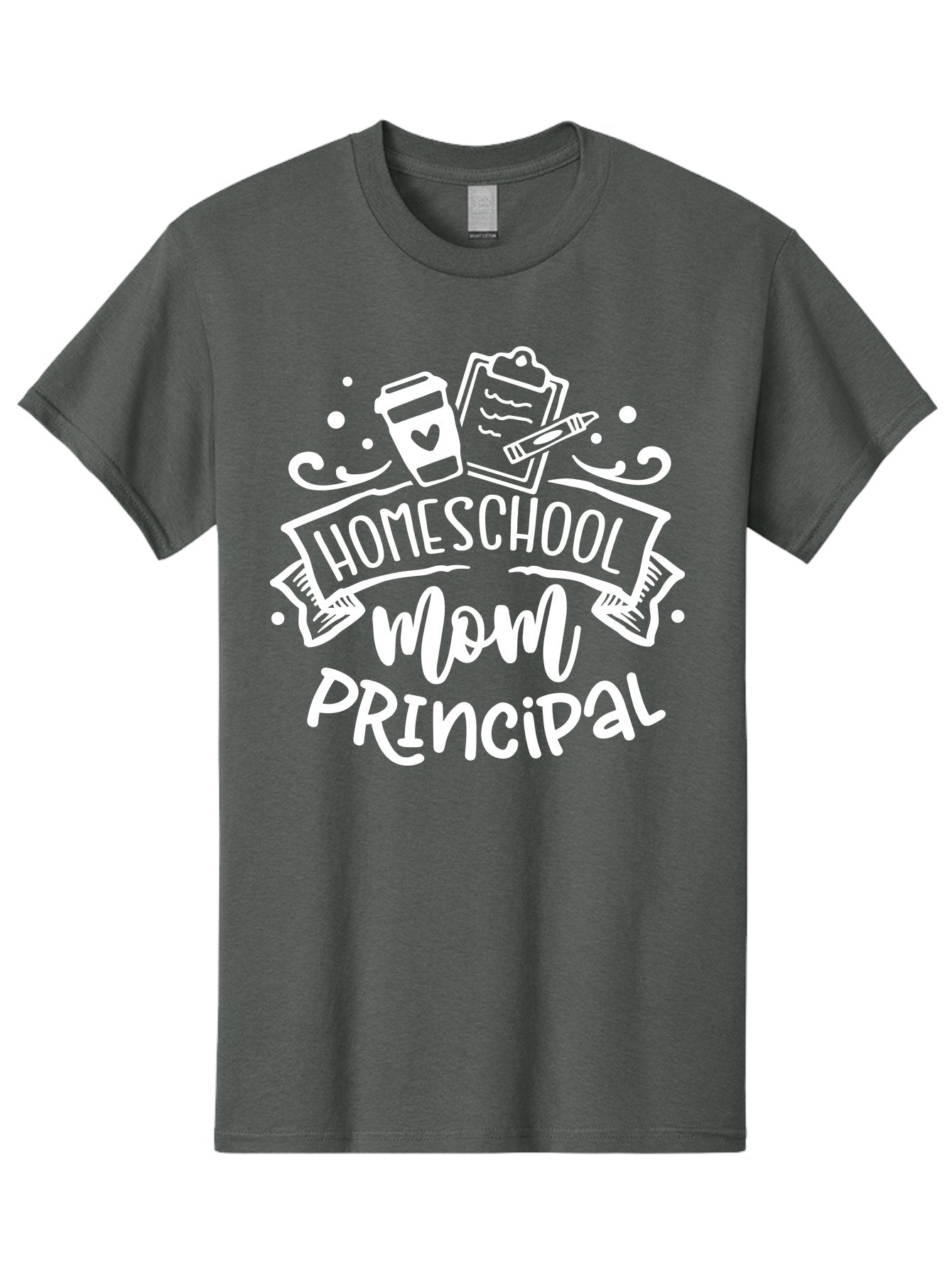 Homeschool-Mom-Principal-2 Men'S Graphic Tee, 100% Cotton, Comfortable Casual Summer Wear, Machine Washable, Homeschool Mom, Principal, Education, Homeschooling, Mom Life, Coffee Lover, Learning, Teaching, Parenting, Family, Kids, Aab377 4