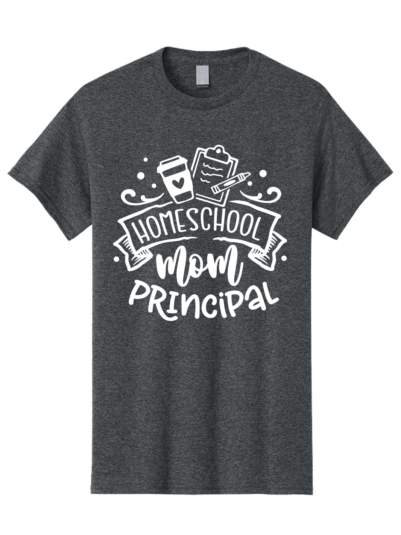 Homeschool-Mom-Principal-2 Men'S Graphic Tee, 100% Cotton, Comfortable Casual Summer Wear, Machine Washable, Homeschool Mom, Principal, Education, Homeschooling, Mom Life, Coffee Lover, Learning, Teaching, Parenting, Family, Kids, Aab377 10