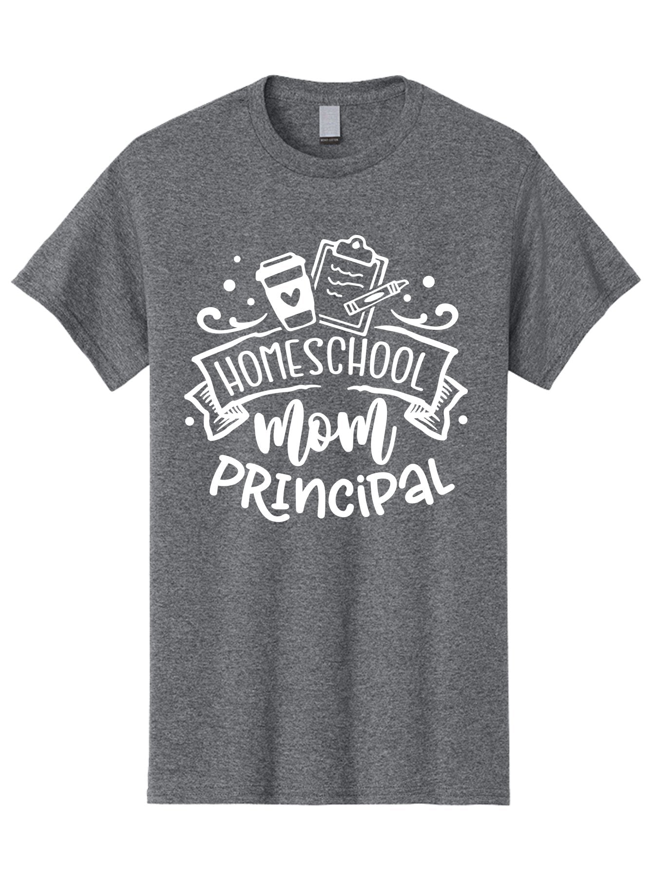 Homeschool-Mom-Principal-2 Men'S Graphic Tee, 100% Cotton, Comfortable Casual Summer Wear, Machine Washable, Homeschool Mom, Principal, Education, Homeschooling, Mom Life, Coffee Lover, Learning, Teaching, Parenting, Family, Kids, Aab377 15