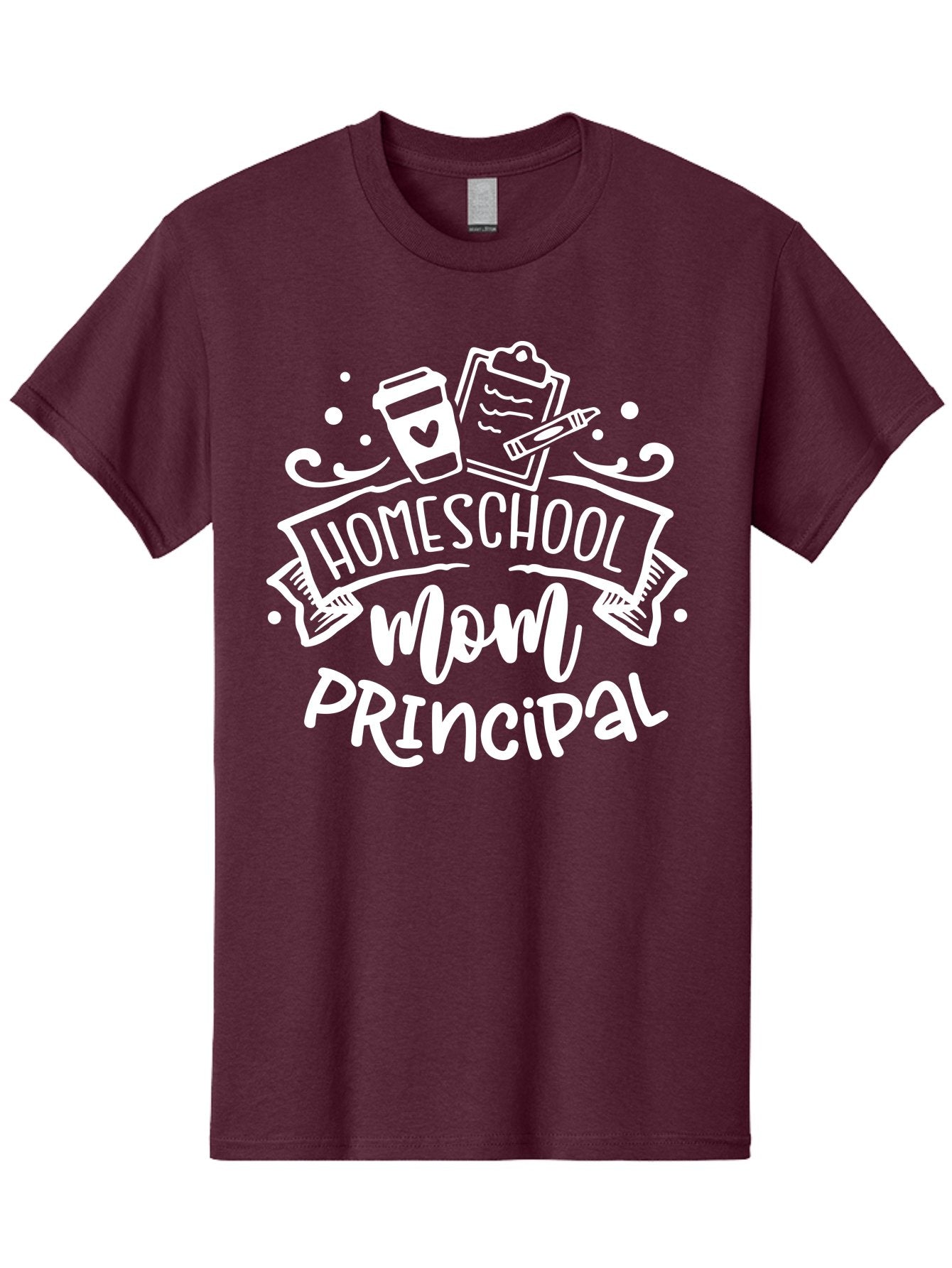 Homeschool-Mom-Principal-2 Men'S Graphic Tee, 100% Cotton, Comfortable Casual Summer Wear, Machine Washable, Homeschool Mom, Principal, Education, Homeschooling, Mom Life, Coffee Lover, Learning, Teaching, Parenting, Family, Kids, Aab377 7