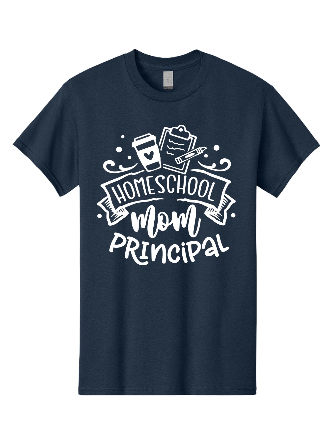 Homeschool-Mom-Principal-2 Men'S Graphic Tee, 100% Cotton, Comfortable Casual Summer Wear, Machine Washable, Homeschool Mom, Principal, Education, Homeschooling, Mom Life, Coffee Lover, Learning, Teaching, Parenting, Family, Kids, Aab377 3