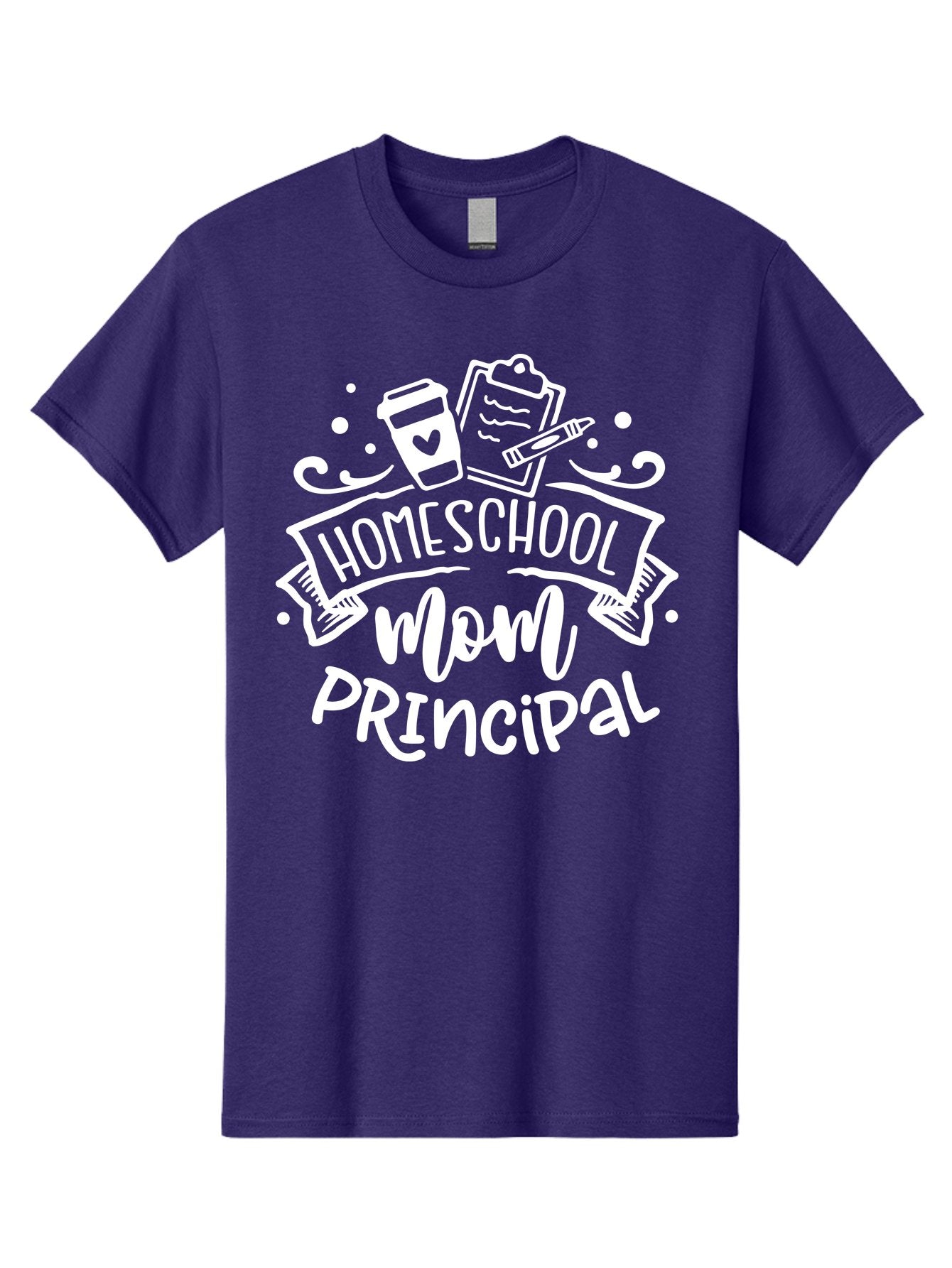 Homeschool-Mom-Principal-2 Men'S Graphic Tee, 100% Cotton, Comfortable Casual Summer Wear, Machine Washable, Homeschool Mom, Principal, Education, Homeschooling, Mom Life, Coffee Lover, Learning, Teaching, Parenting, Family, Kids, Aab377
