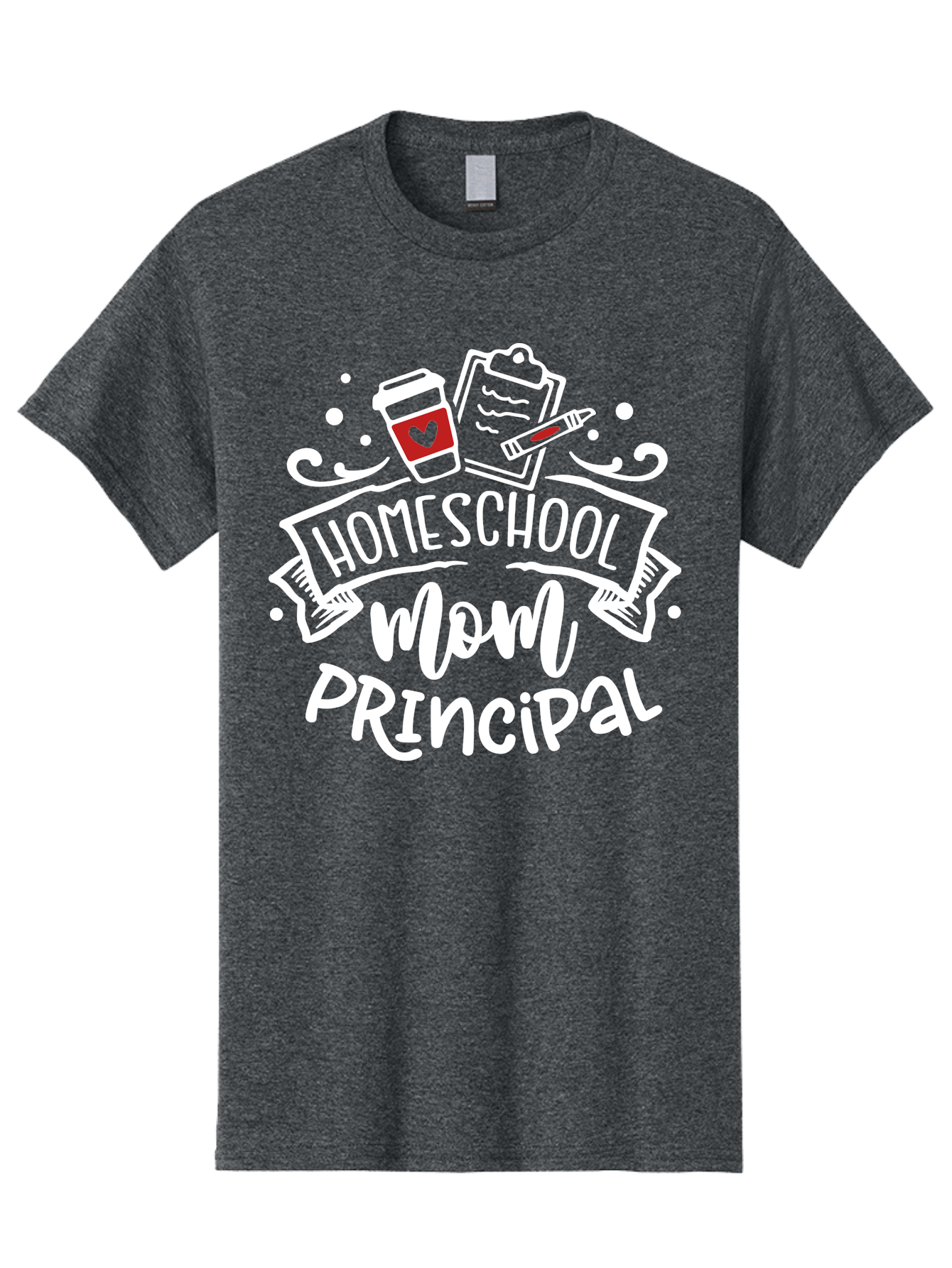 Homeschool-Mom-Principal-3 Men'S Graphic Tee, 100% Cotton, Comfortable Casual Summer Wear, Machine Washable, Homeschool Mom, Principal, Coffee Cup, Clipboard, Marker, Homeschooling, Education, Parenting, Teaching, Learning, Aab378 27