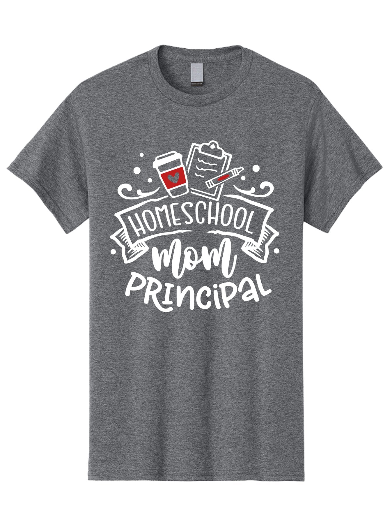 Homeschool-Mom-Principal-3 Men'S Graphic Tee, 100% Cotton, Comfortable Casual Summer Wear, Machine Washable, Homeschool Mom, Principal, Coffee Cup, Clipboard, Marker, Homeschooling, Education, Parenting, Teaching, Learning, Aab378 14