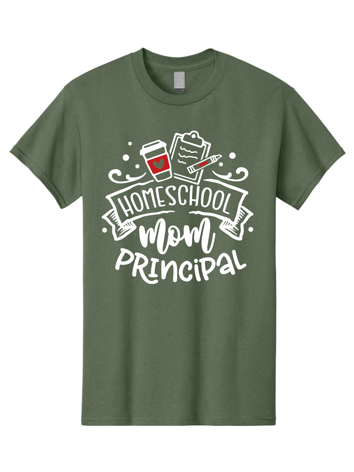 Homeschool-Mom-Principal-3 Men'S Graphic Tee, 100% Cotton, Comfortable Casual Summer Wear, Machine Washable, Homeschool Mom, Principal, Coffee Cup, Clipboard, Marker, Homeschooling, Education, Parenting, Teaching, Learning, Aab378 15